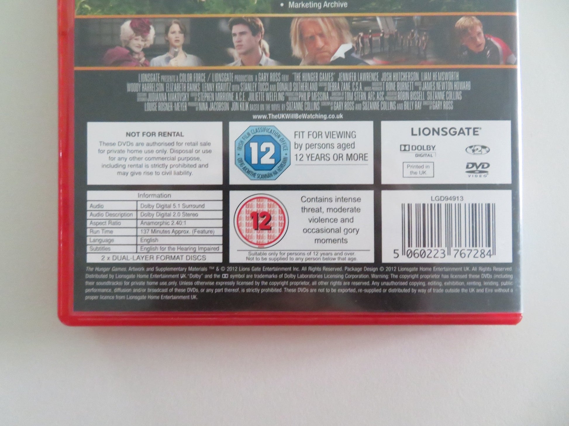 THE HUNGER GAMES - B - 2 DISC DVD SET (DVD) JENNIFER LAWRENCE 2012 REGION 2 Movie posters