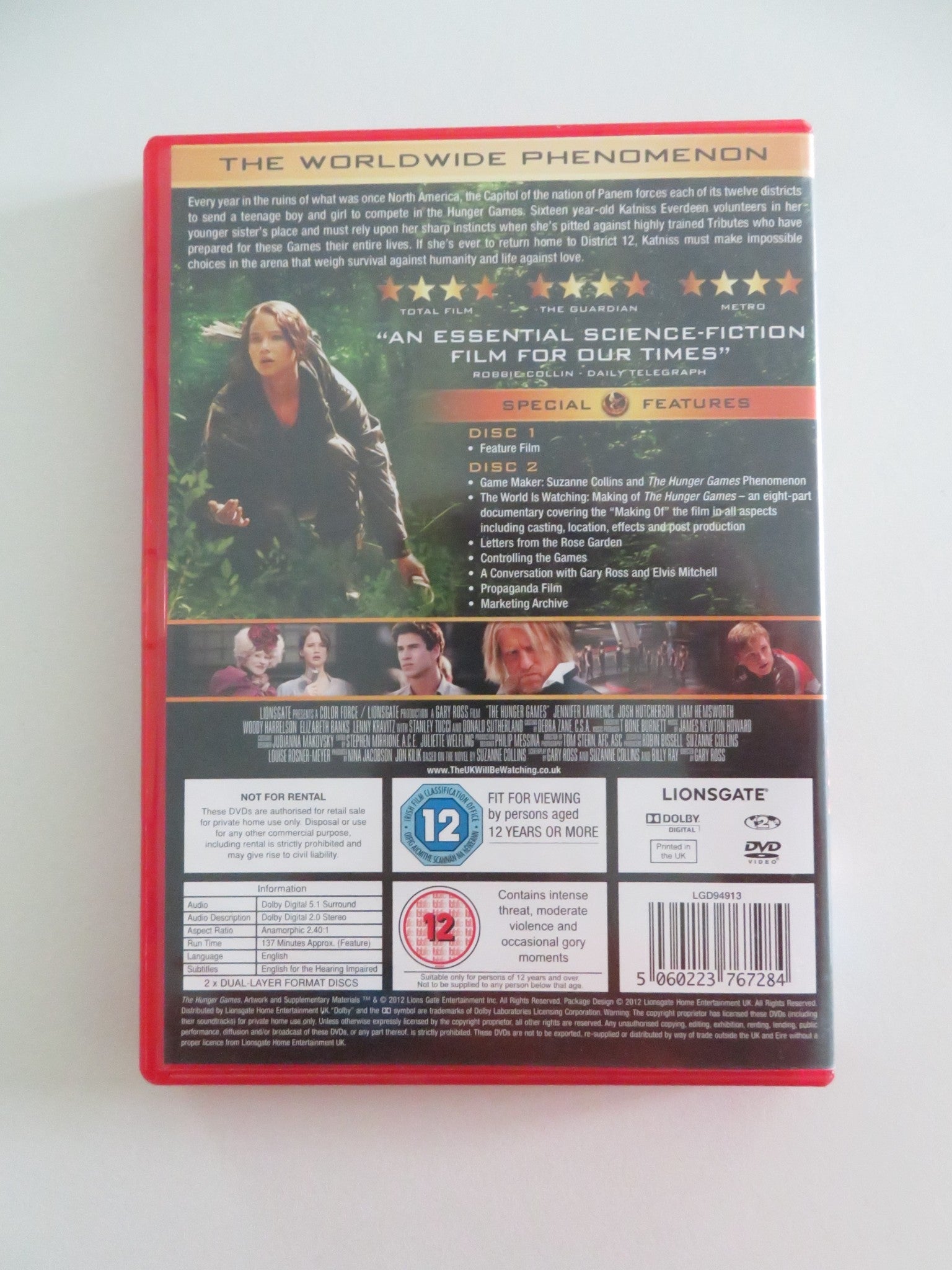 THE HUNGER GAMES - B - 2 DISC DVD SET (DVD) JENNIFER LAWRENCE 2012 REGION 2 Movie posters
