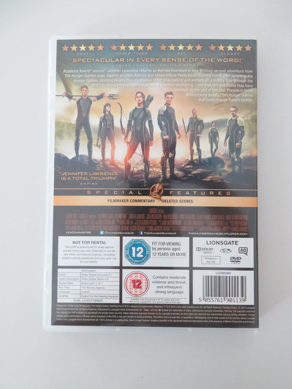 The Hunger Games: Catching Fire - B (DVD) Jennifer Lawrence 2013 Region 2 Movie posters