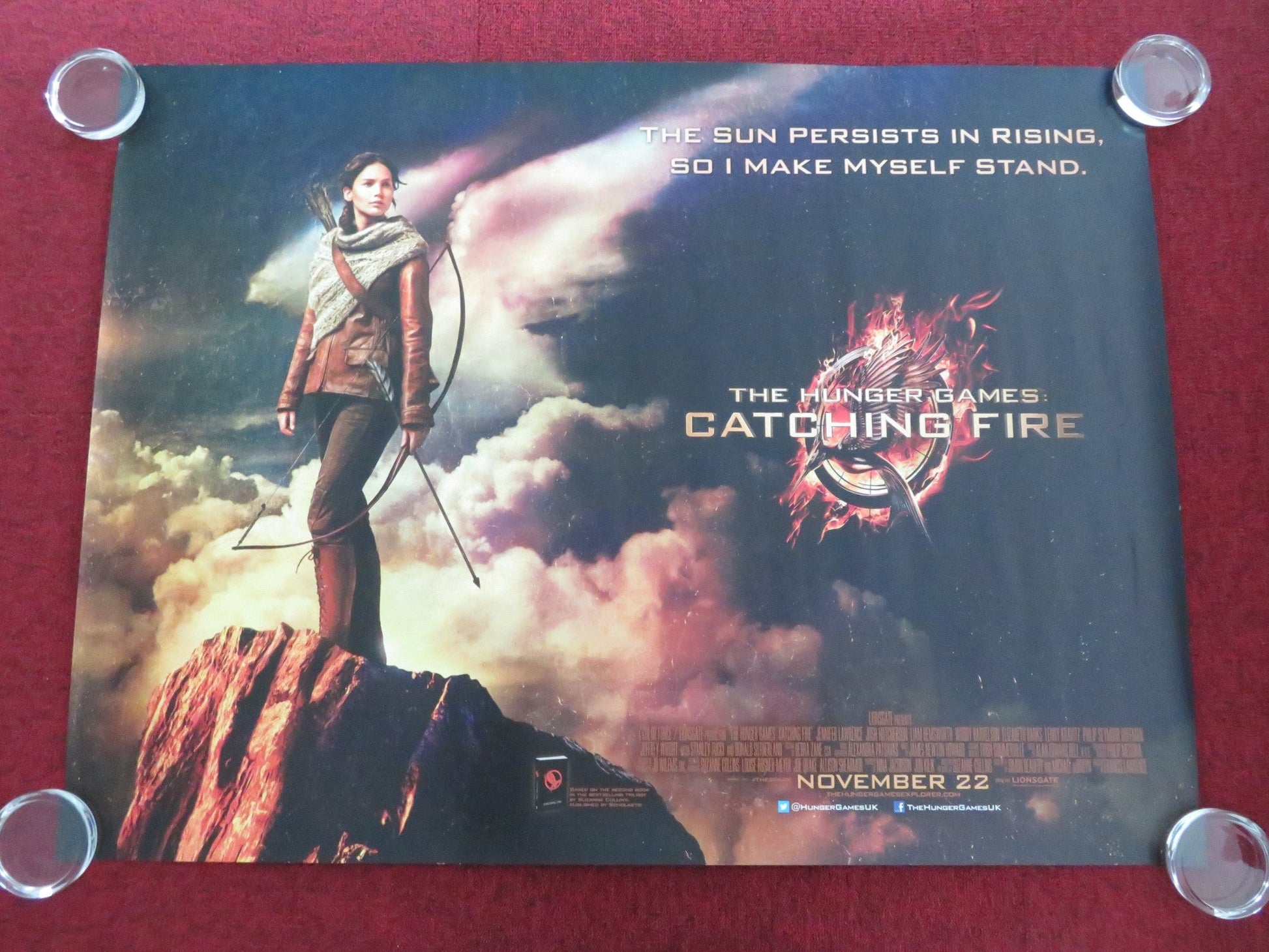 THE HUNGER GAMES CATCHING FIRE UK QUAD ROLLED POSTER JENNIFER LAWRENCE 2013 Movie posters