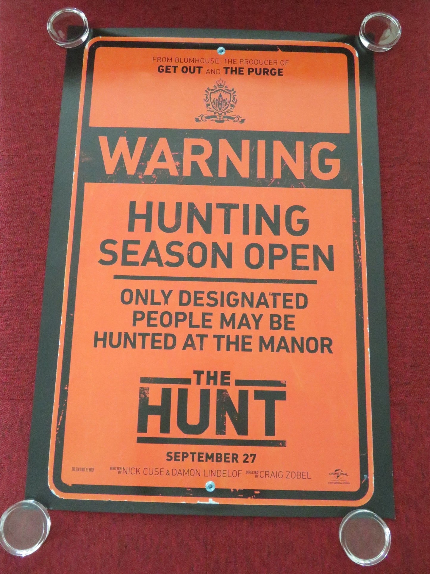 THE HUNT ONE SHEET ROLLED POSTER HILARY SWANK BETTY GILPIN 2020 Movie posters