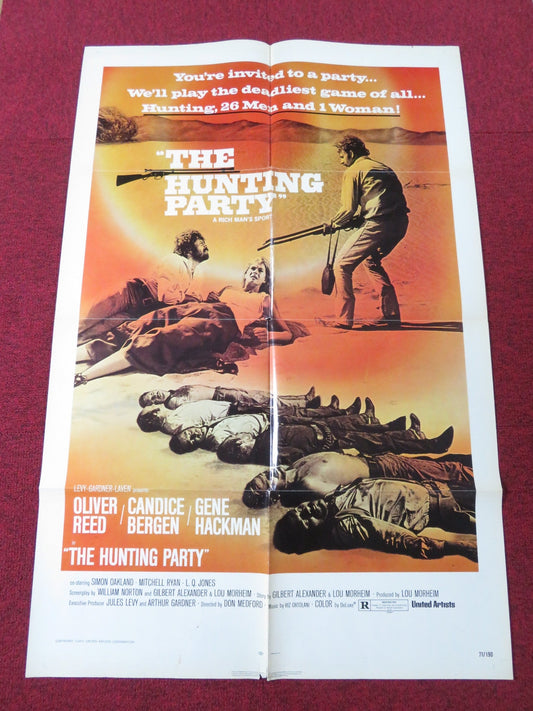 THE HUNTING PARTY FOLDED US ONE SHEET POSTER OLIVER REED CANDICE BERGEN 1971 Rendezvous Cinema Movie posters
