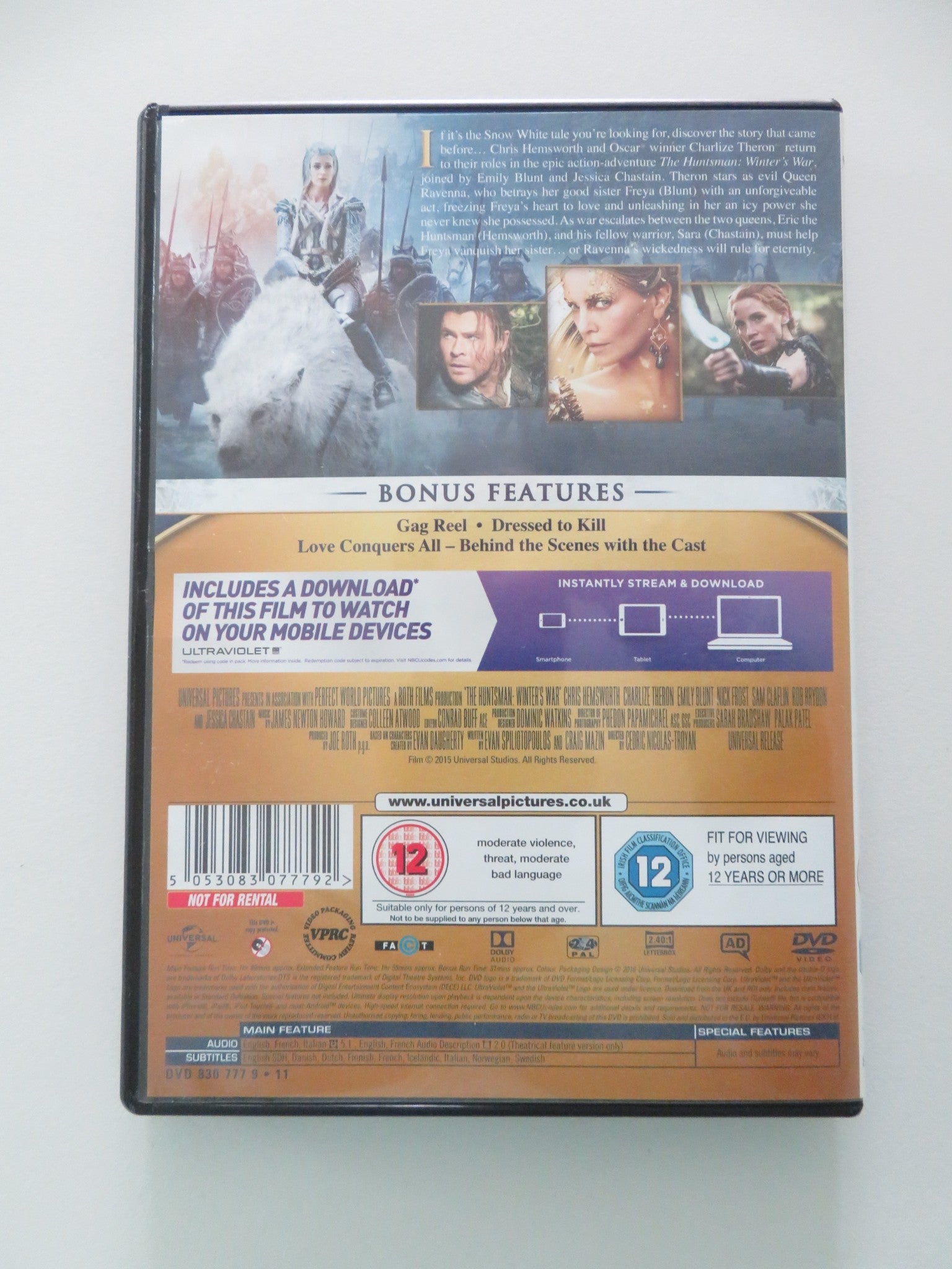 The Huntsman: Winter's War - Extended edition (DVD) 2016 Region 2, 4 Movie posters