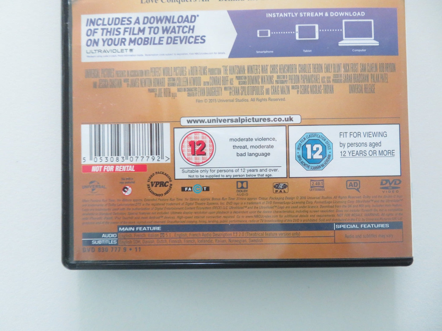 The Huntsman: Winter's War - Extended edition (DVD) 2016 Region 2, 4 Movie posters