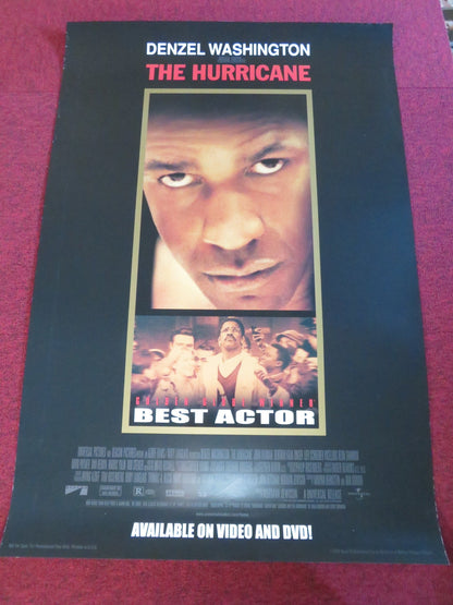 THE HURRICANE DVD & VHS VIDEO POSTER ROLLED DENZEL WASHINGTON L. SCHREIBER 1999 Rendezvous Cinema Movie posters