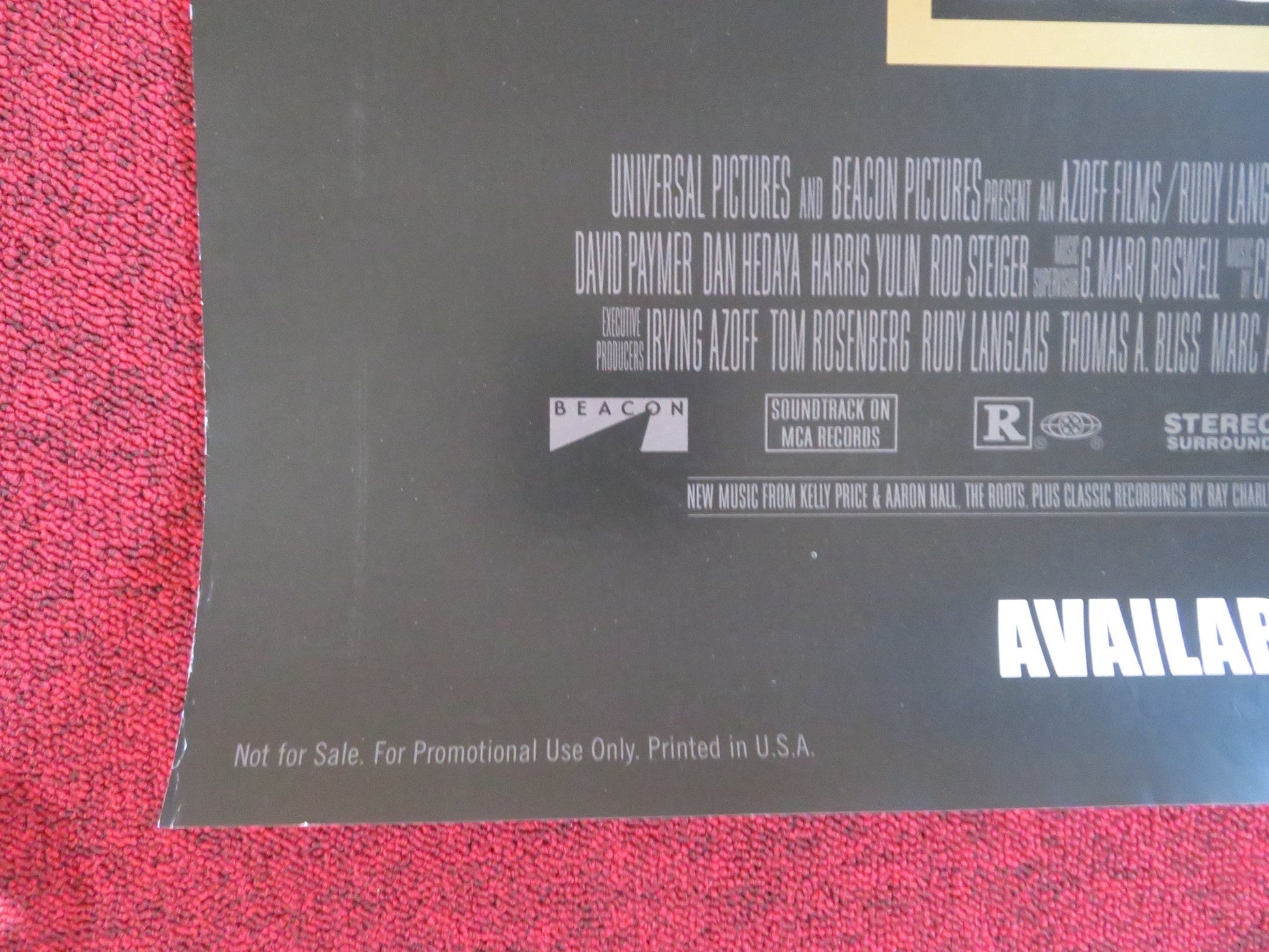 THE HURRICANE DVD & VHS VIDEO POSTER ROLLED DENZEL WASHINGTON L. SCHREIBER 1999 Rendezvous Cinema Movie posters