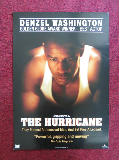 THE HURRICANE VHS VIDEO POSTER DENZEL WASHINGTON LIEV SCHREIBER 1999 Rendezvous Cinema Movie posters