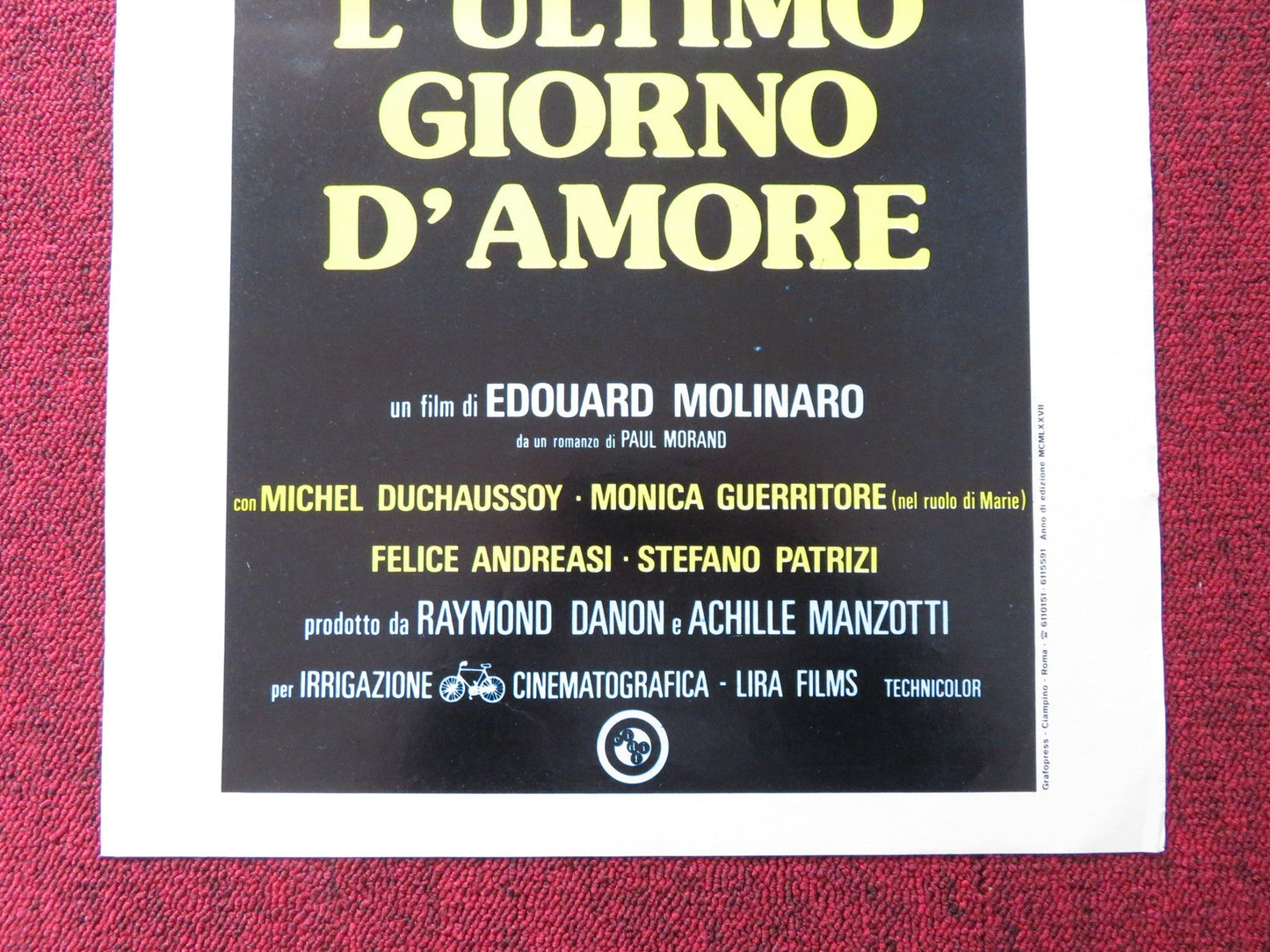 THE HURRIED MAN ITALIAN LOCANDINA POSTER ALAIN DELON MIREILLE DARC 1978 Rendezvous Cinema Movie posters
