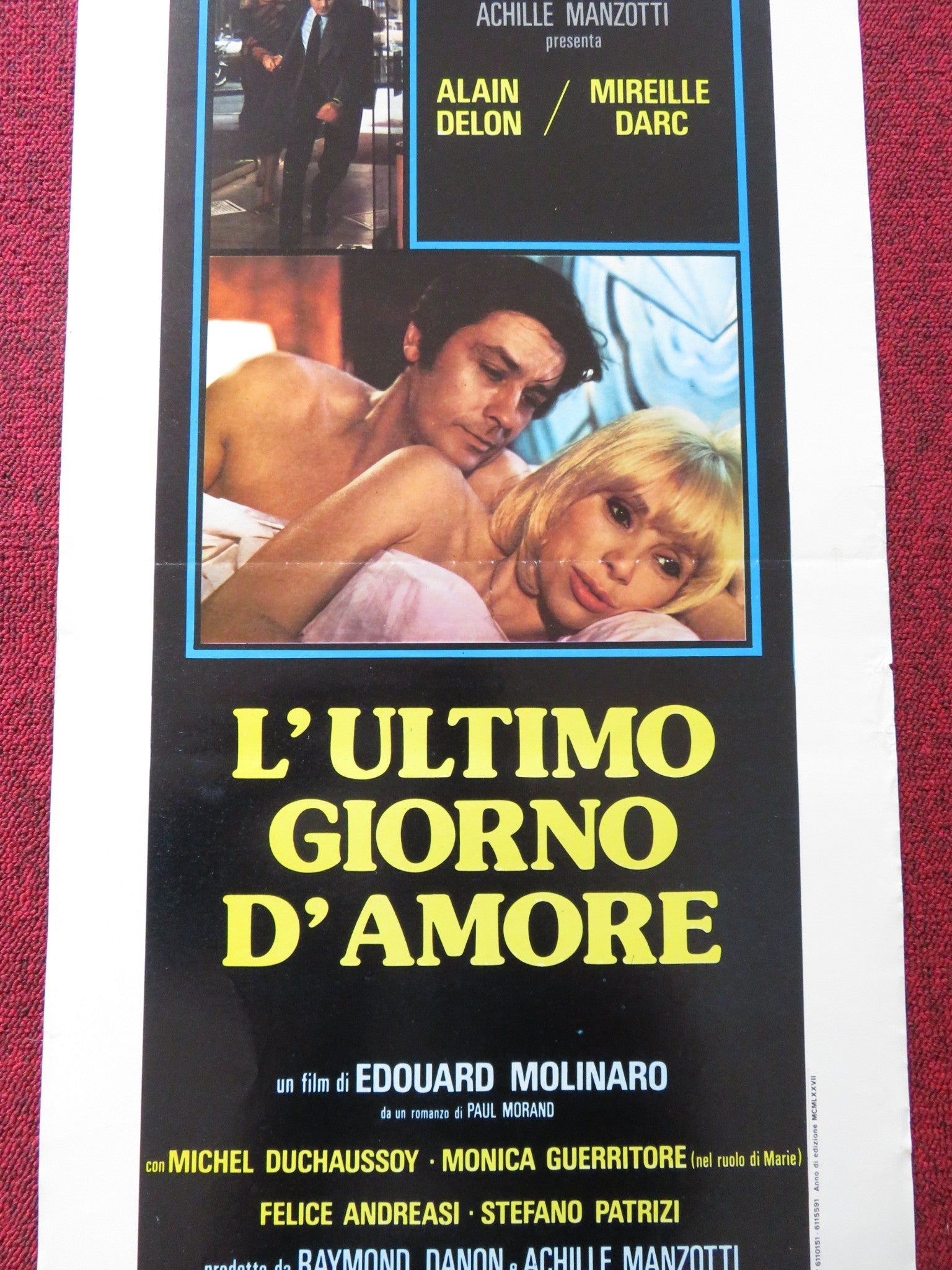THE HURRIED MAN ITALIAN LOCANDINA POSTER ALAIN DELON MIREILLE DARC 1978 Rendezvous Cinema Movie posters