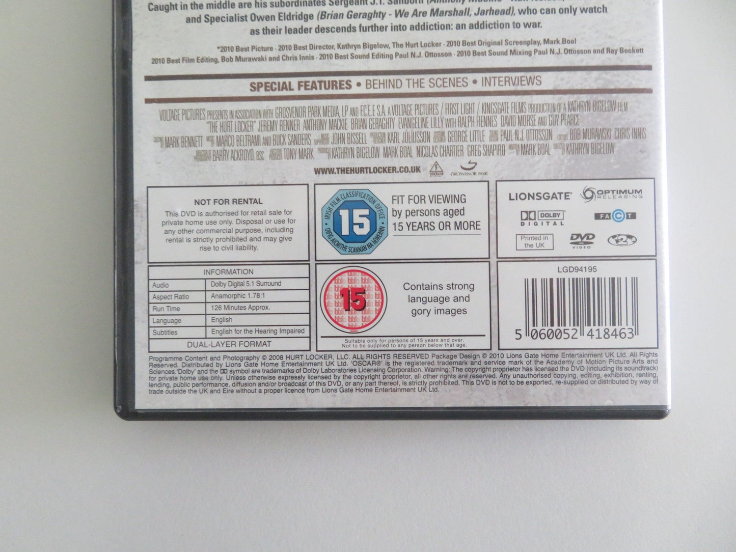 THE HURT LOCKER (DVD) JEREMY RENNER ANTHONY MACKIE 2008 REGION 2 Movie posters