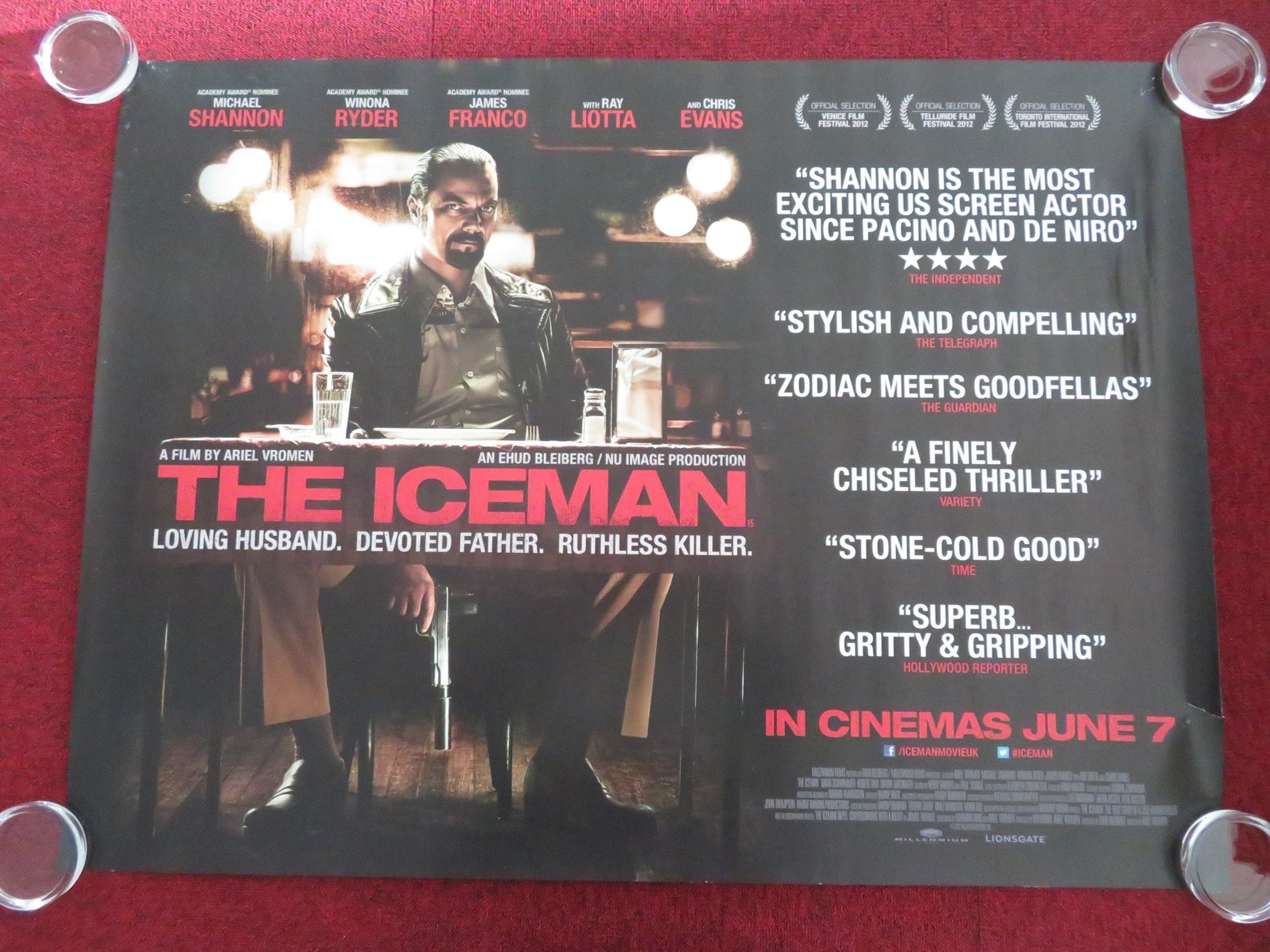 THE ICEMAN UK QUAD ROLLED POSTER MICHAEL SHANNON WINONA RYDER 2012 Movie posters