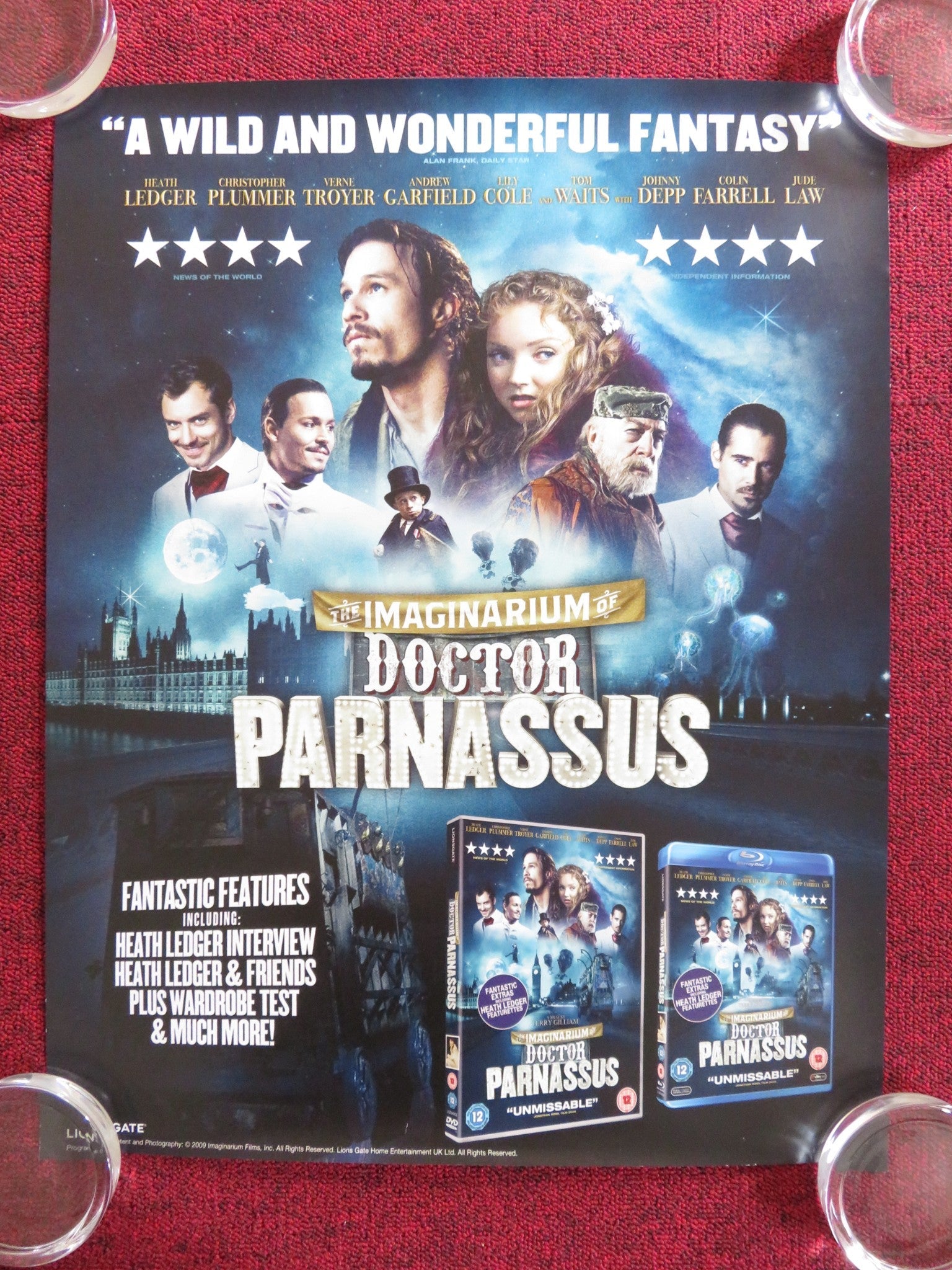 THE IMAGINARIUM OF DOCTOR PARNASSUS VHS VIDEO POSTER HEATH LEDGER P. FAITH 2009 Rendezvous Cinema Movie posters