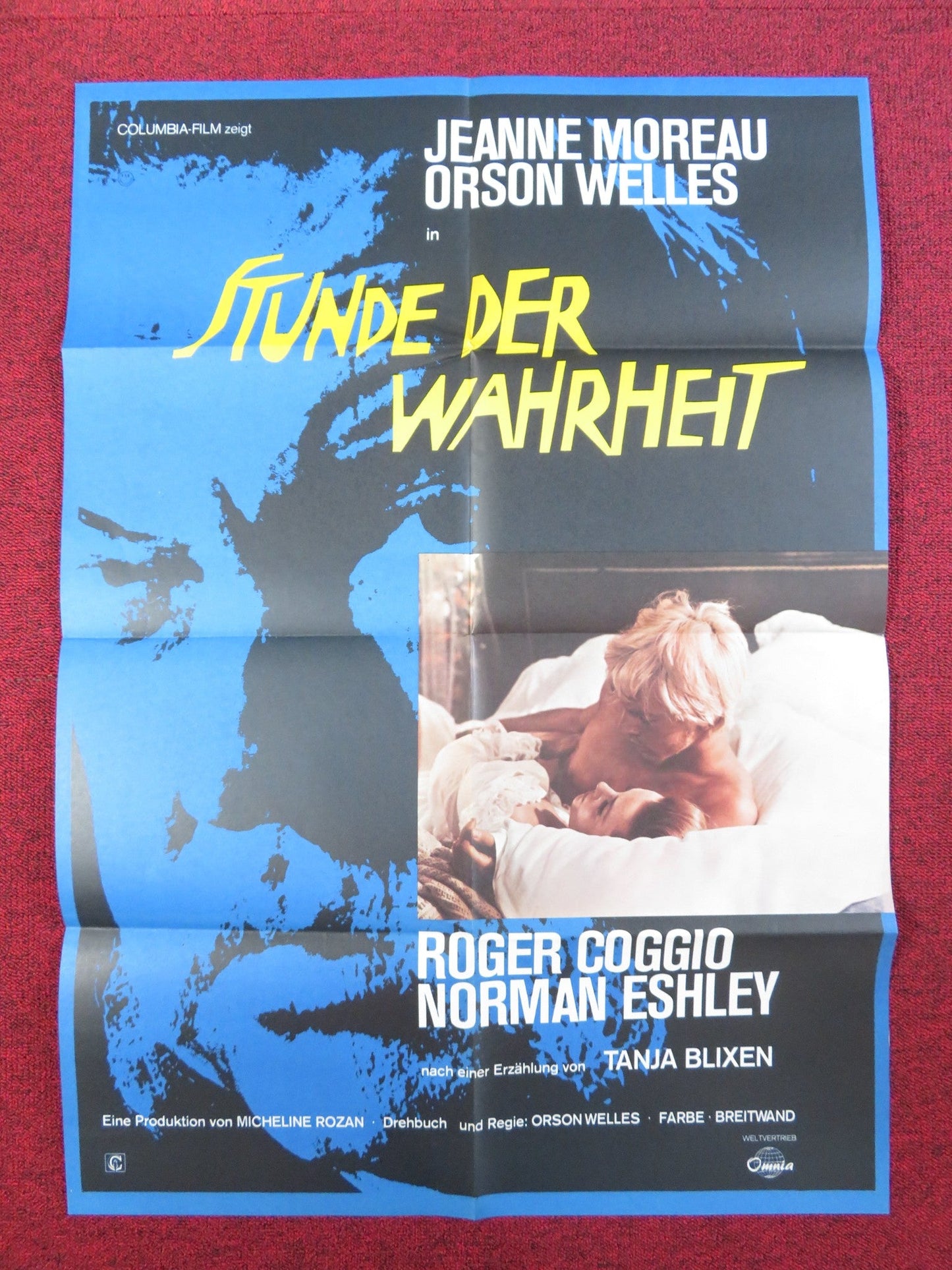 THE IMMORTAL STORY GERMAN A1 POSTER FOLDED JEANNE MOREAU ORSON WELLES 1968 Rendezvous Cinema Movie posters