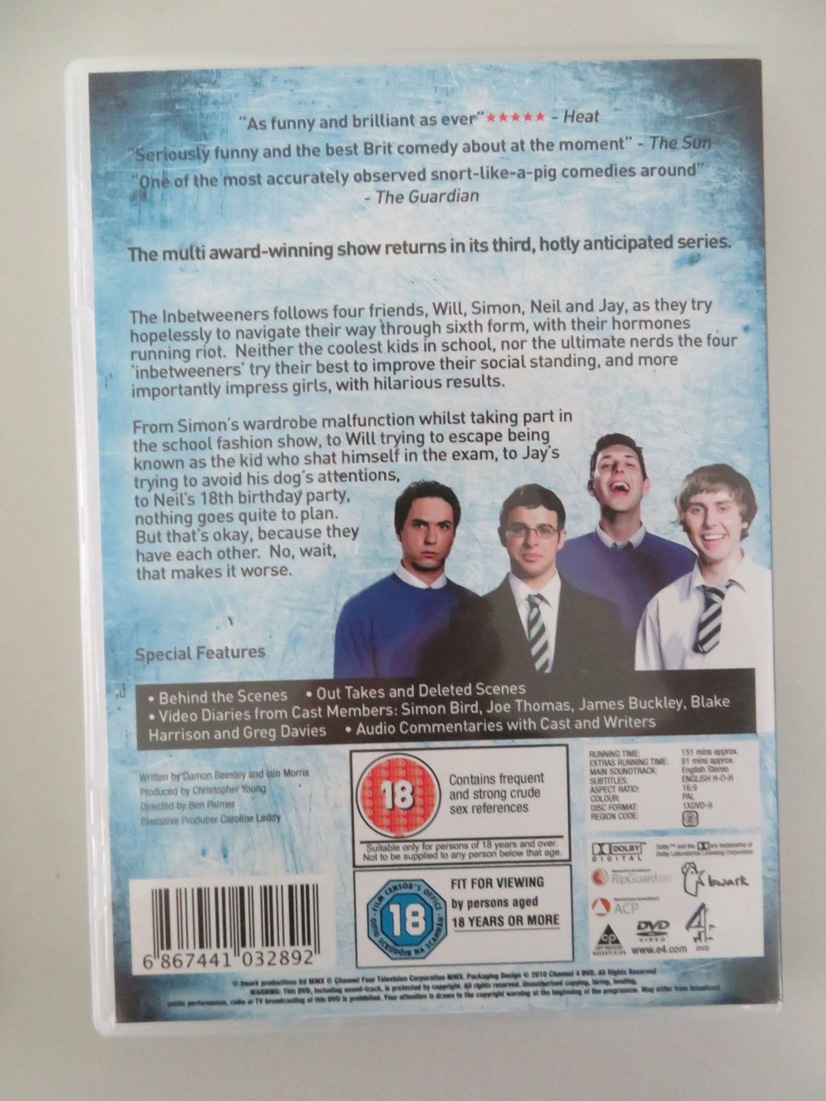 The Inbetweeners Series 1, 2 & 3 (DVD BoxSet) Simon Bird J.Buckley 2008 Region 2 Movie posters