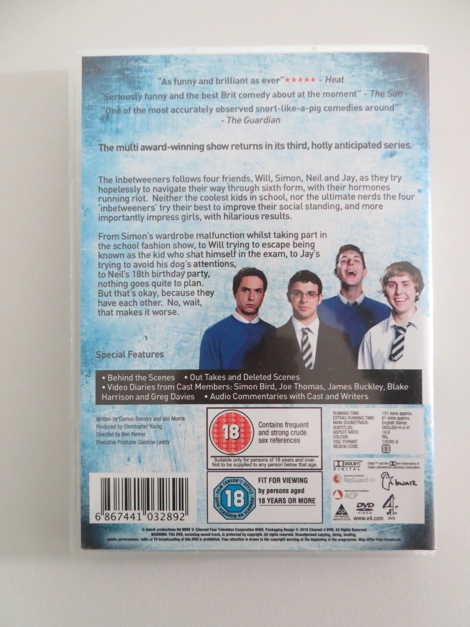 THE INBETWEENERS - SERIES 3 (DVD) SIMON BIRD JAMES BUCKLEY 2010 REGION 2 Movie posters