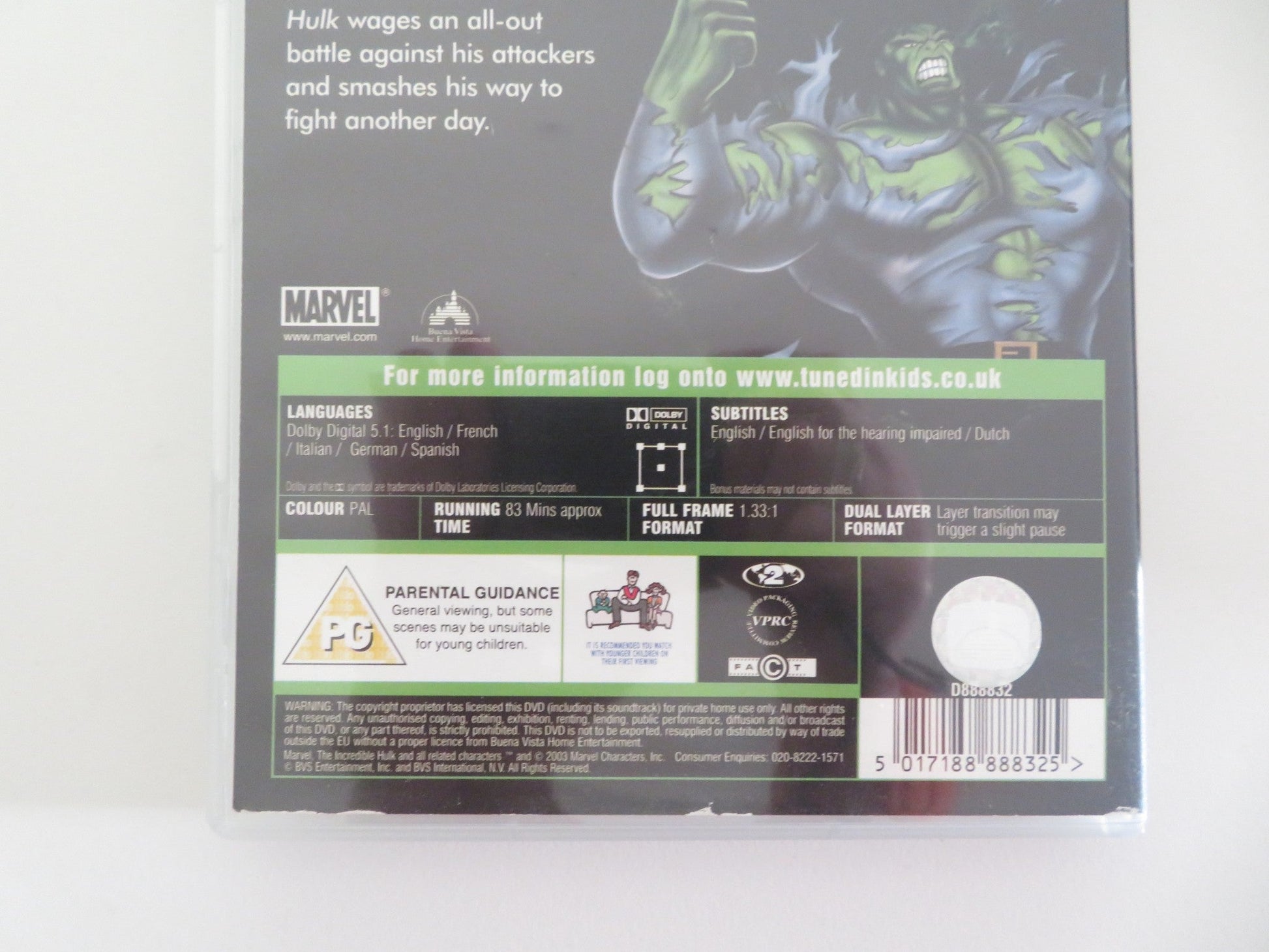 THE INCREDIBLE HULK (DVD) MARVEL LOU FERRIGNO MARK HAMILL STAN LEE 2002 REGION 2 - Rendezvous Cinema