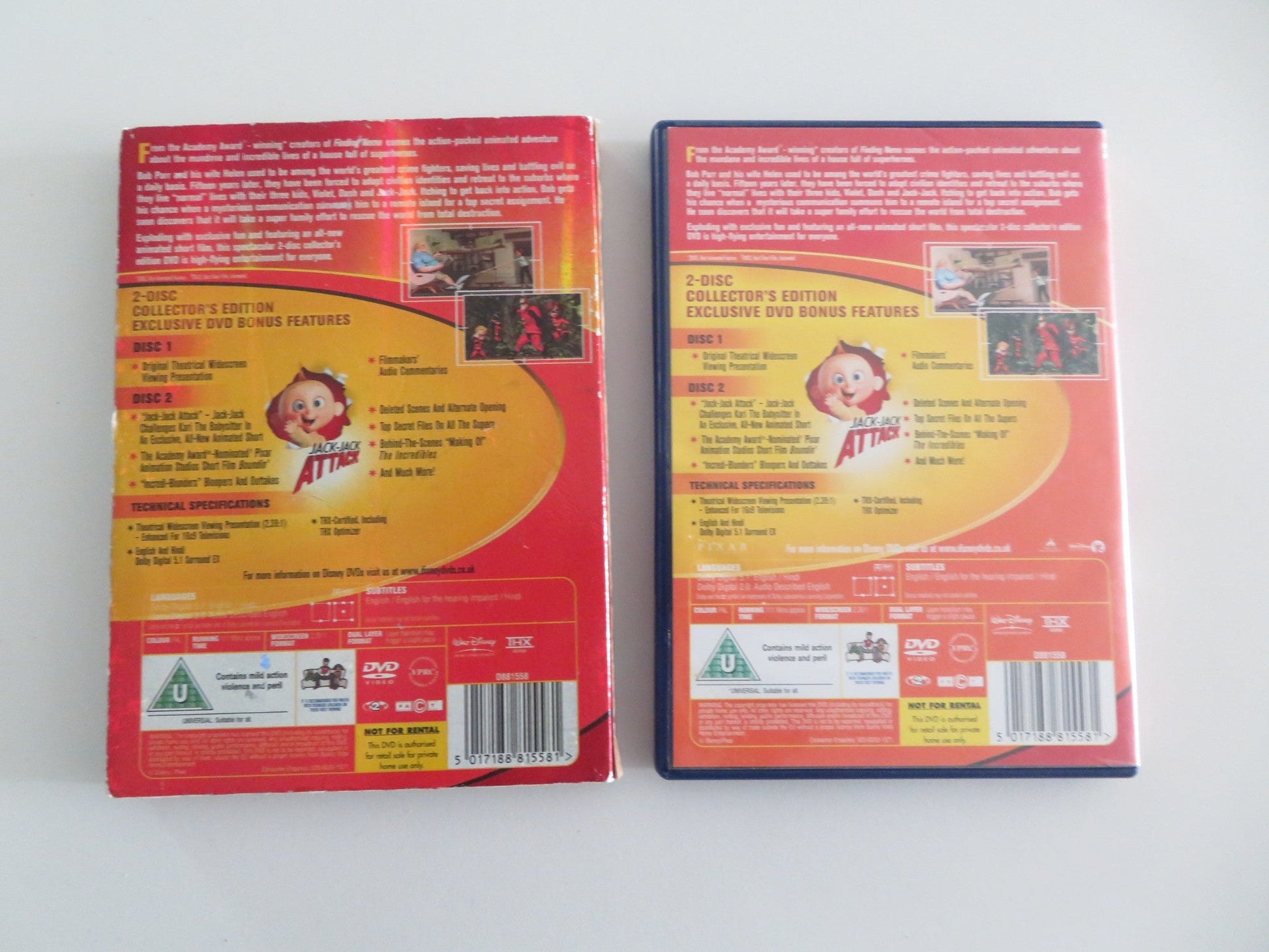 THE INCREDIBLES - 2 - DISC COLLECTOR'S EDITION (DVD) DISNEY 2004 REGION 2 Movie posters