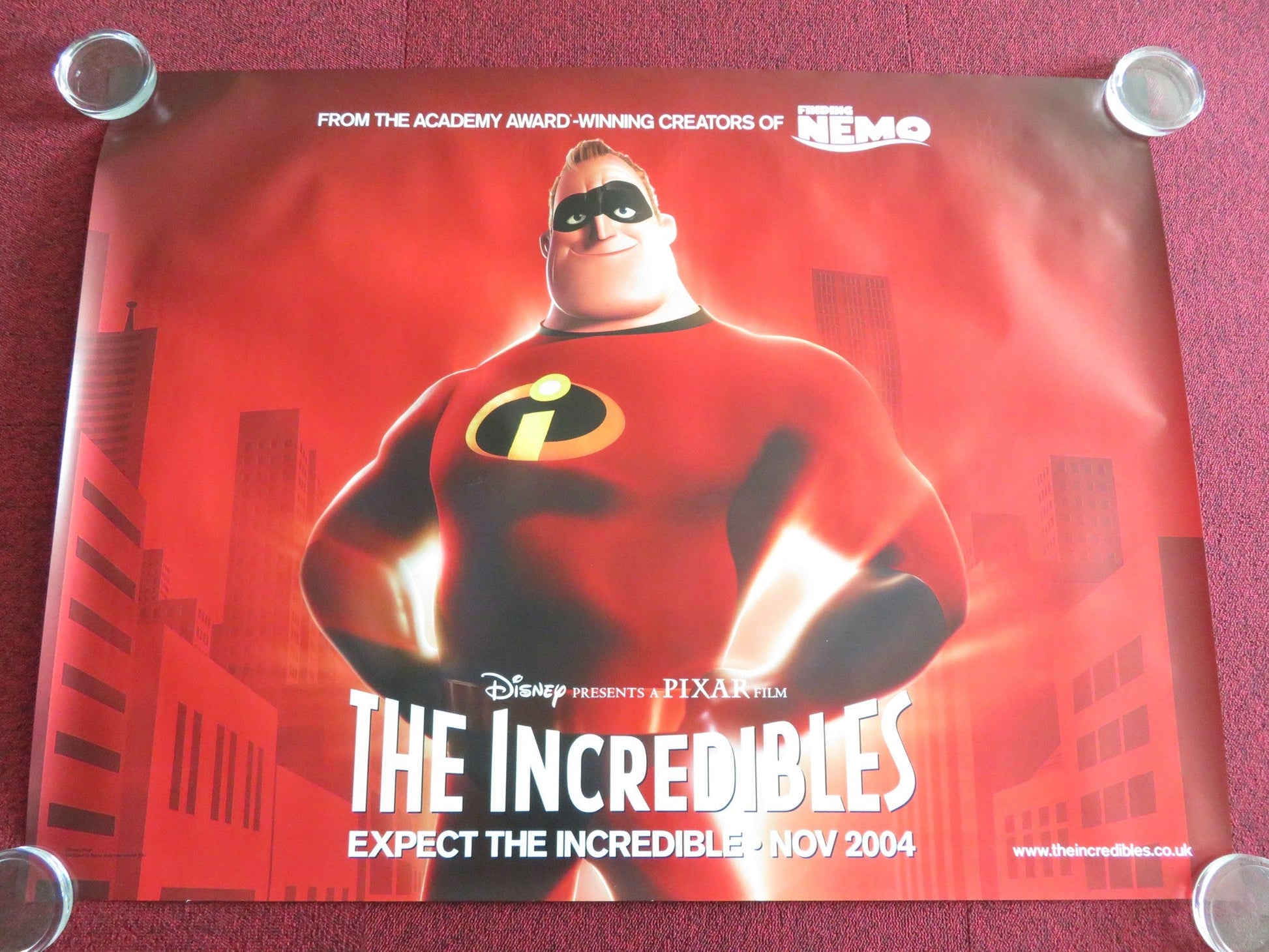 THE INCREDIBLES UK QUAD ROLLED POSTER CRAIG T. NELSON HOLLY HUNTER 2004 Rendezvous Cinema Movie posters