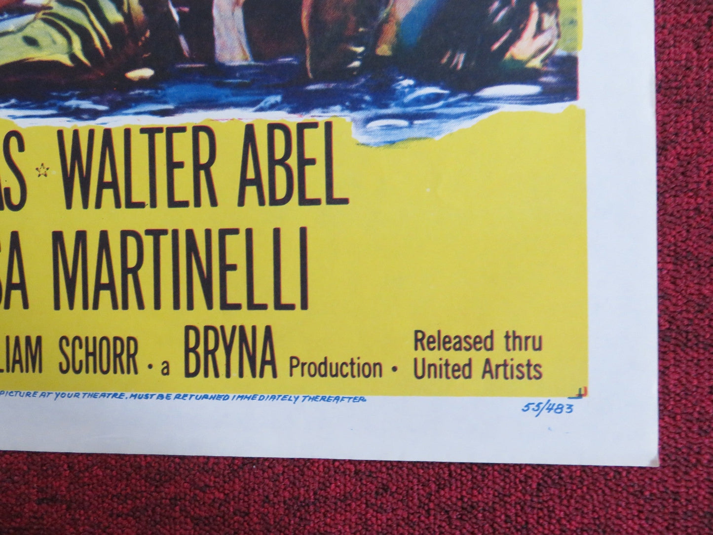 THE INDIAN FIGHTER FOLDED US ONE SHEET POSTER KIRK DOUGLAS WALTER MATTHAU 1955 Rendezvous Cinema Movie posters