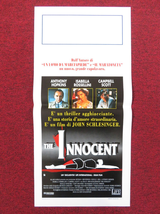 THE INNOCENT ITALIAN LOCANDINA POSTER ANTHONY HOPKINS ISABELLA ROSSELLINI 1993 Rendezvous Cinema Movie posters