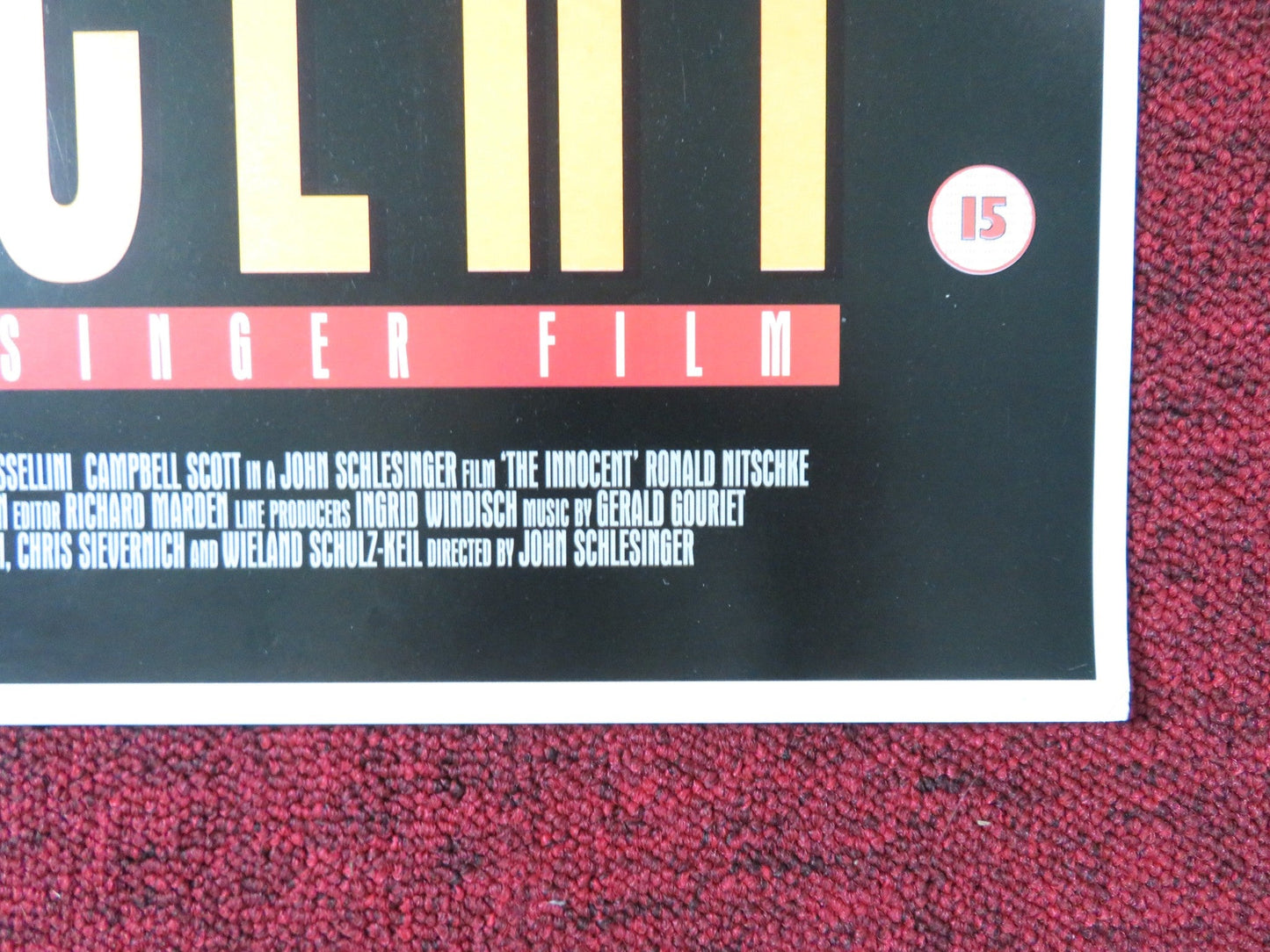 THE INNOCENT VHS POSTER ROLLED ANTHONY HOPKINS ISABELLA ROSSELLINI 1993 Rendezvous Cinema Movie posters