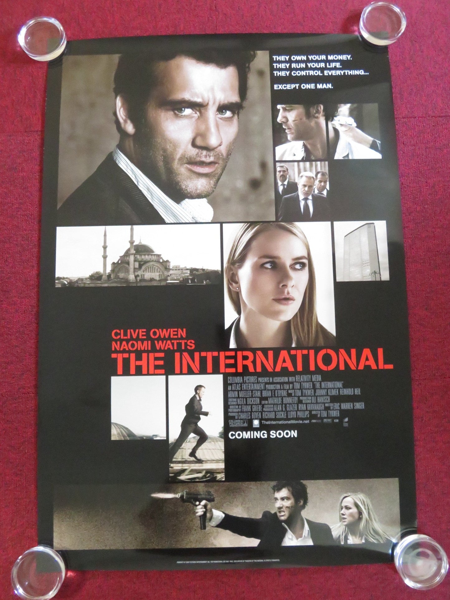 THE INTERNATIONAL US ONE SHEET ROLLED POSTER CLIVE OWEN NAOMI WATTS 2009 Rendezvous Cinema Movie posters