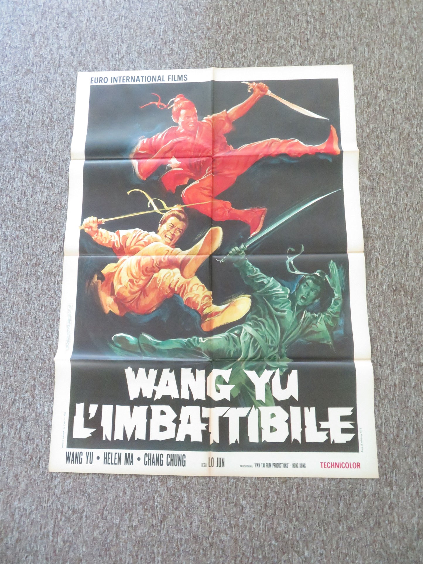 The Invincible Italian 2 Foglio Poster Jimmy Wang Yu Helen Ma 1973 Movie posters
