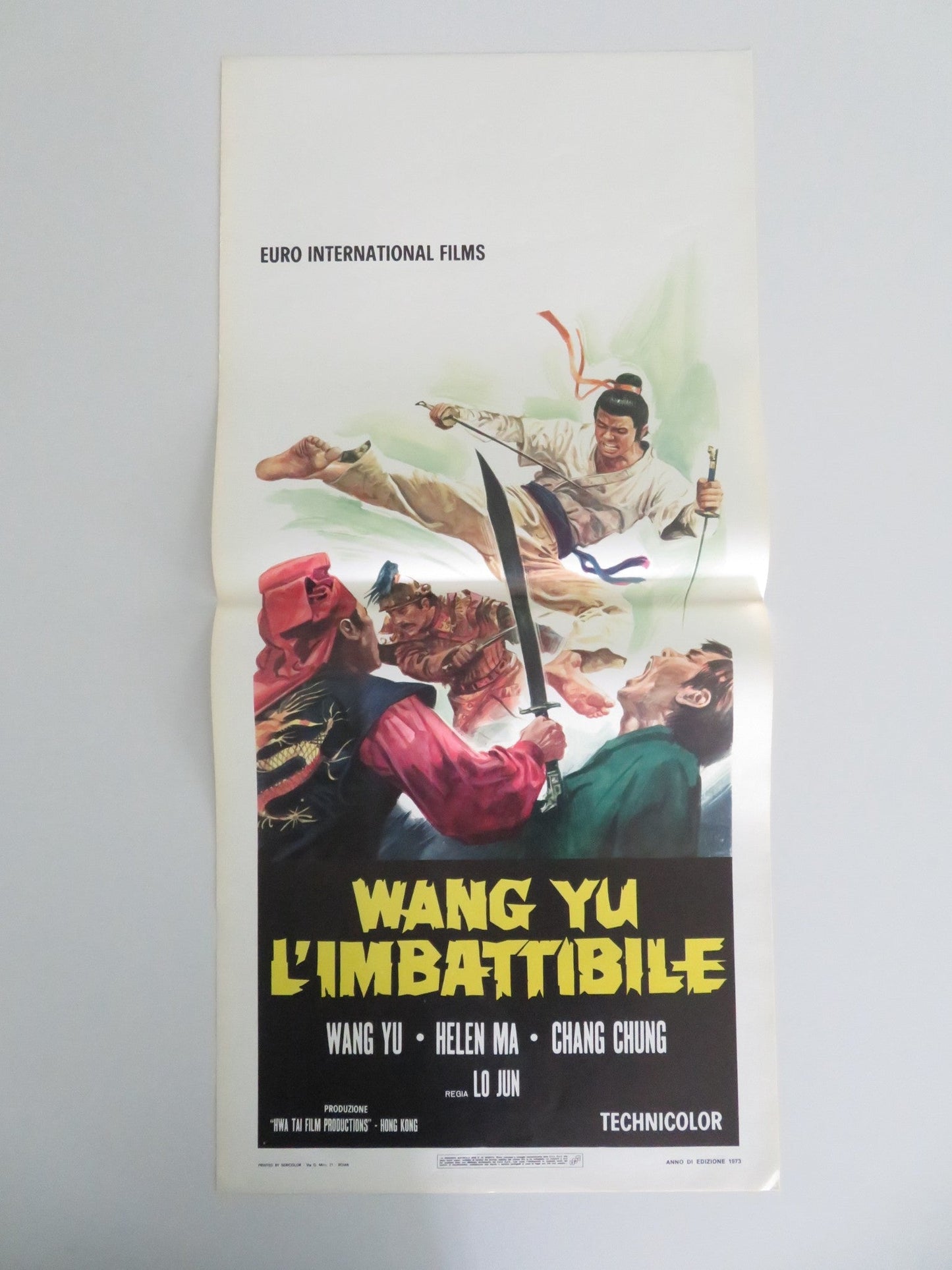 THE INVINCIBLE ITALIAN LOCANDINA POSTER WANG YU HELEN MA 1973 Movie posters