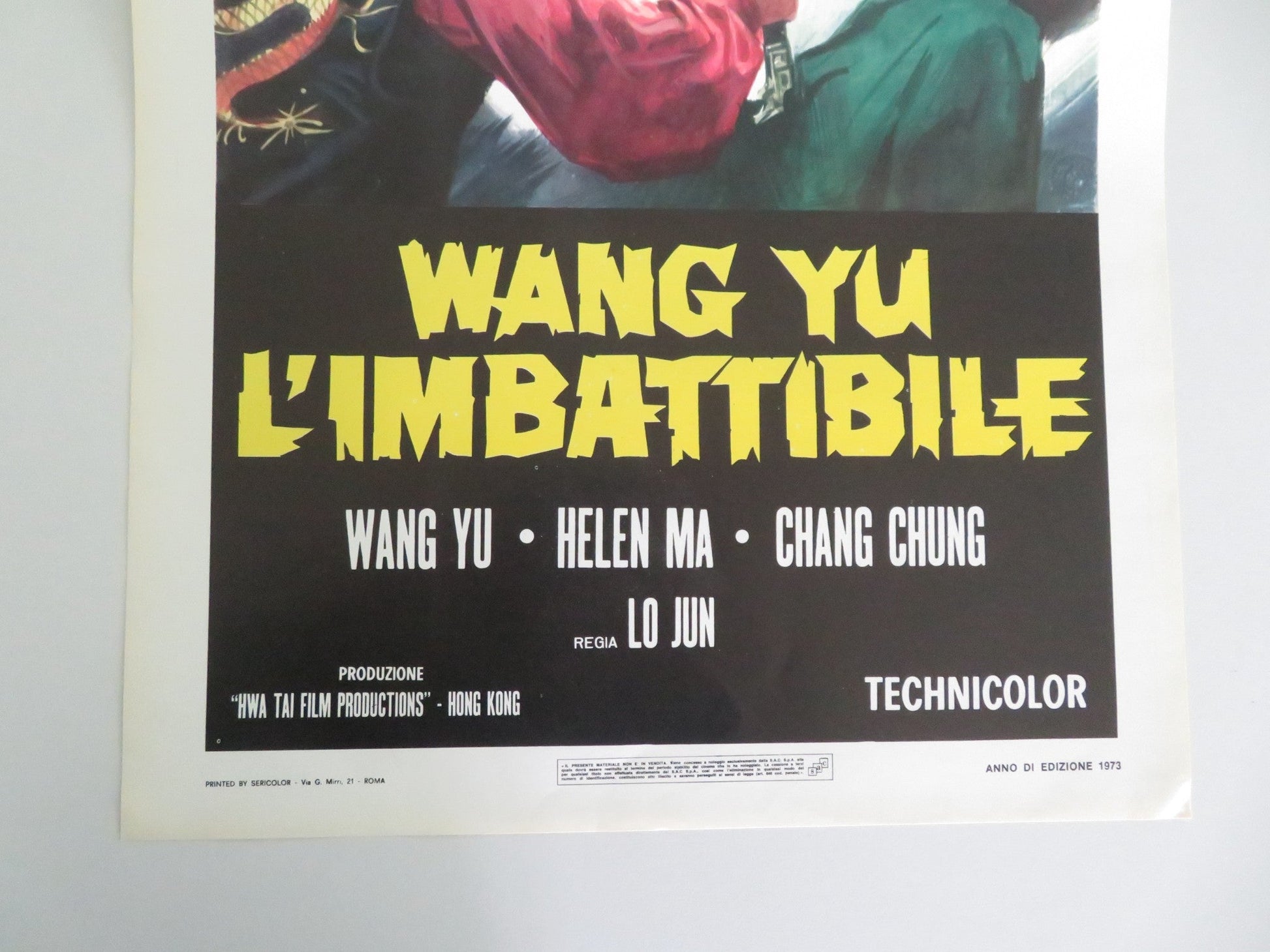 THE INVINCIBLE ITALIAN LOCANDINA POSTER WANG YU HELEN MA 1973 Movie posters