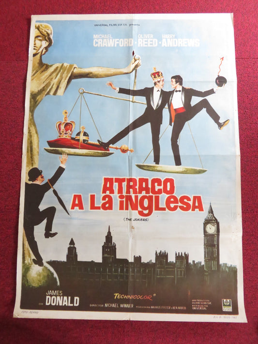 THE JOKERS SPANISH POSTER ROLLED MICHAEL CRAWFORD OLIVER REED 1967 Rendezvous Cinema Movie posters