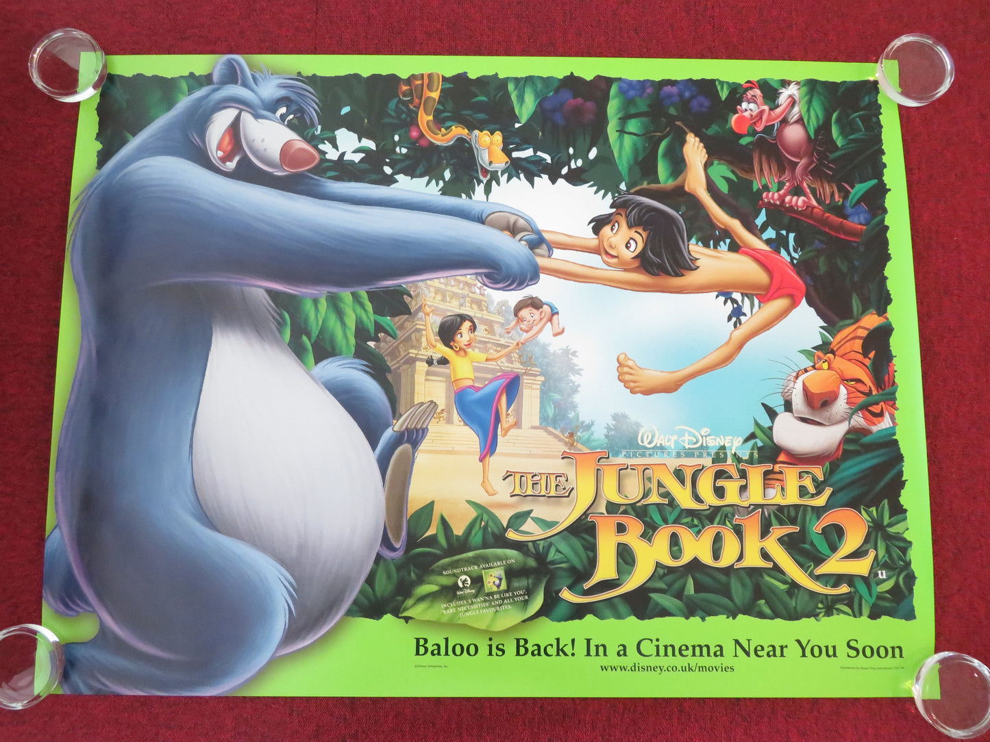 The Jungle Book 2 UK Quad Rolled Poster Disney John Goodman H. J. Osment 2003 Movie posters