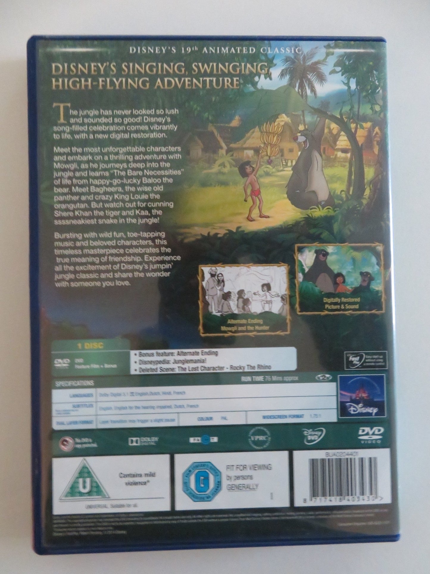 THE JUNGLE BOOK (DVD) DISNEY PHIL HARRIS BRUCE REITHERMAN 1967 REGION 2 Movie posters