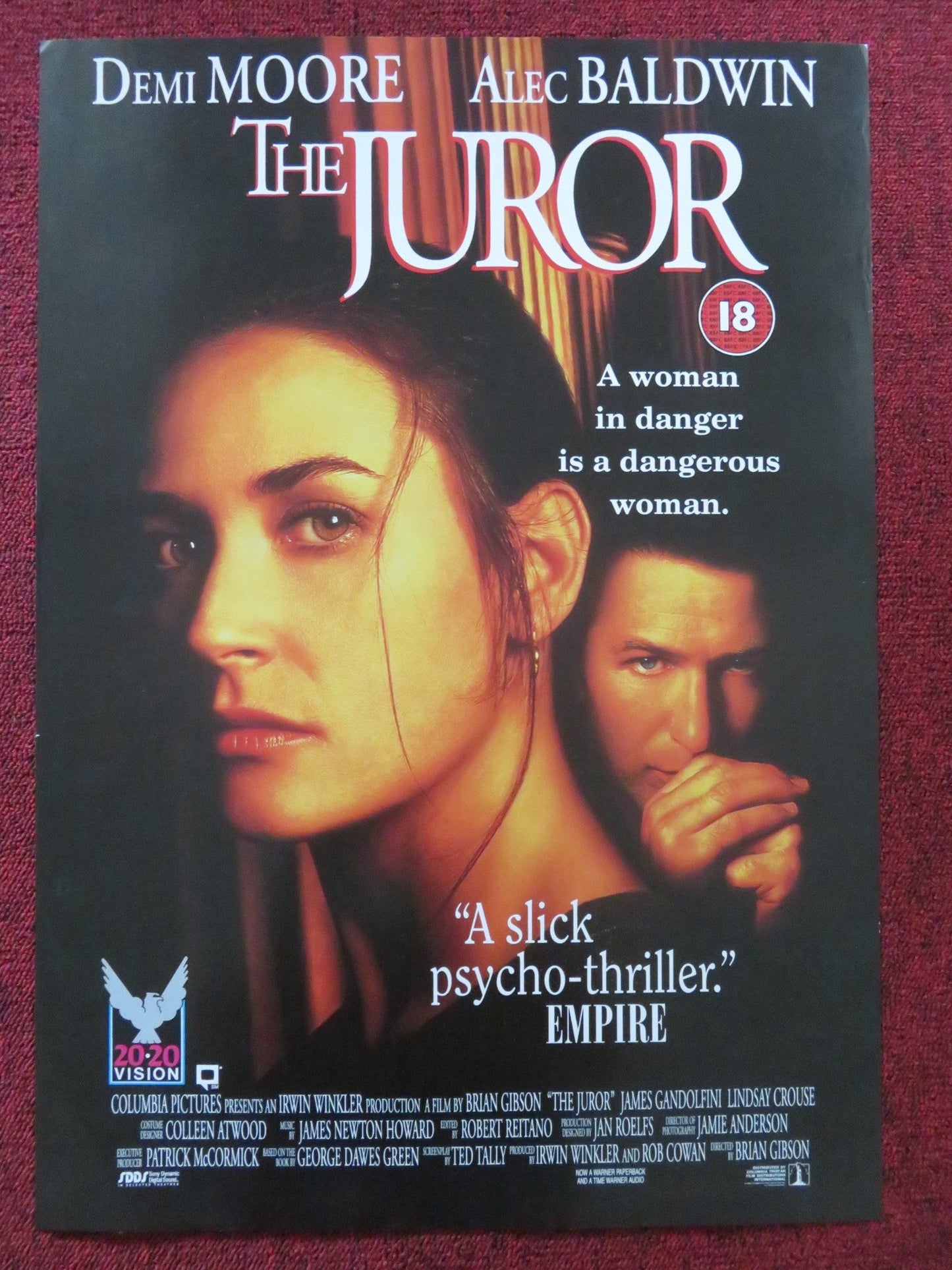 THE JUROR VHS VIDEO POSTER DEMI MOORE ALEC BALDWIN 1996 Rendezvous Cinema Movie posters
