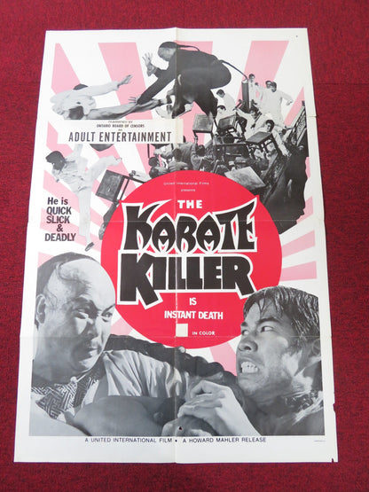 THE KARATE KILLER FOLDED US ONE SHEET POSTER JASON PIAO PAI CHUN - KU LU 1973 Rendezvous Cinema Movie posters