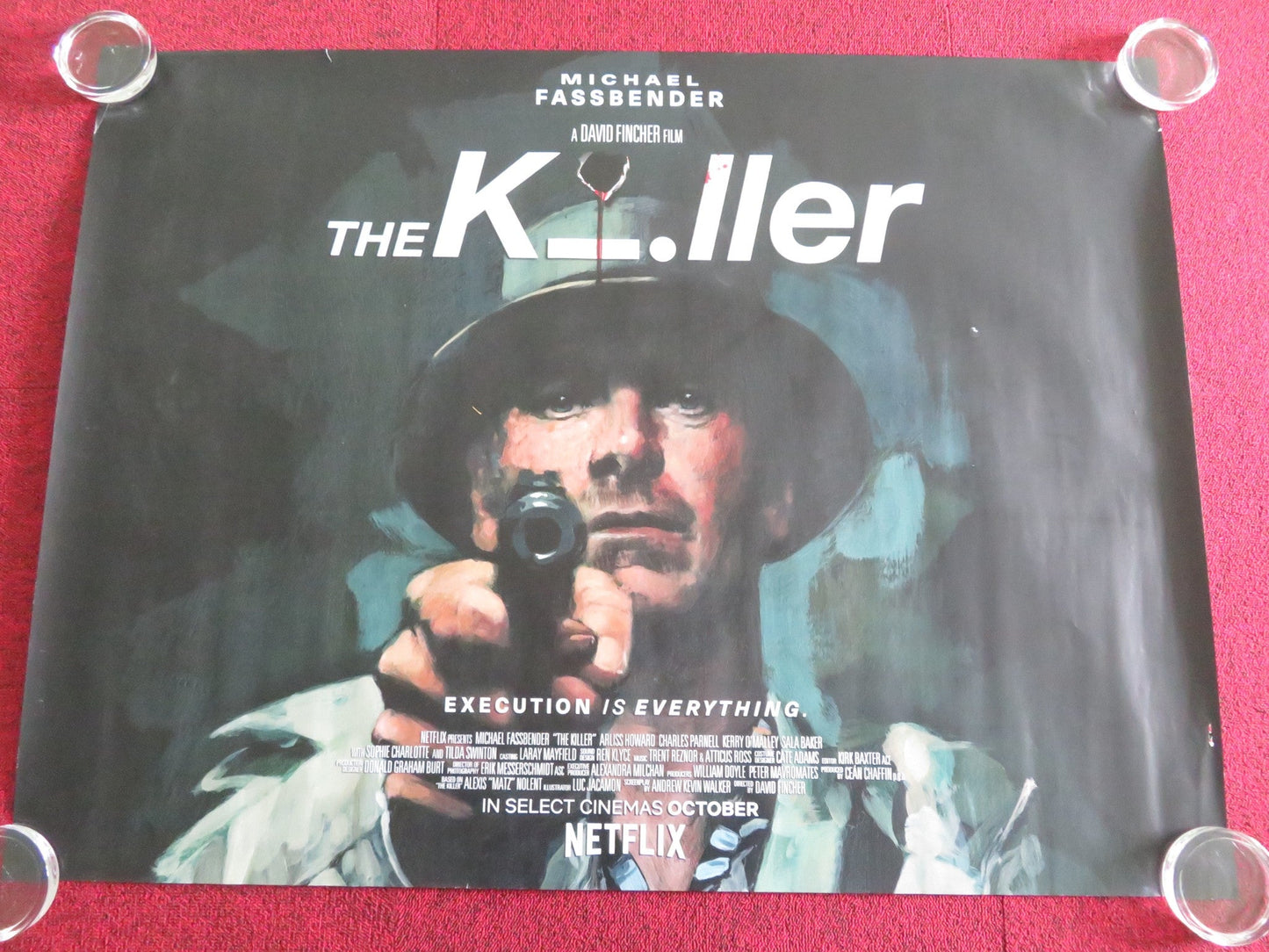 THE KILLER UK QUAD ROLLED POSTER MICHAEL FASSBENDER TILDA SWINTON 2023 Movie posters