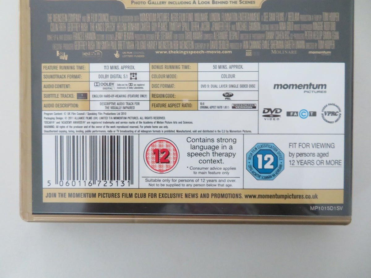 The King's Speech - B (DVD) Colin Firth Geoffrey Rush 2010 Region 2 Movie posters