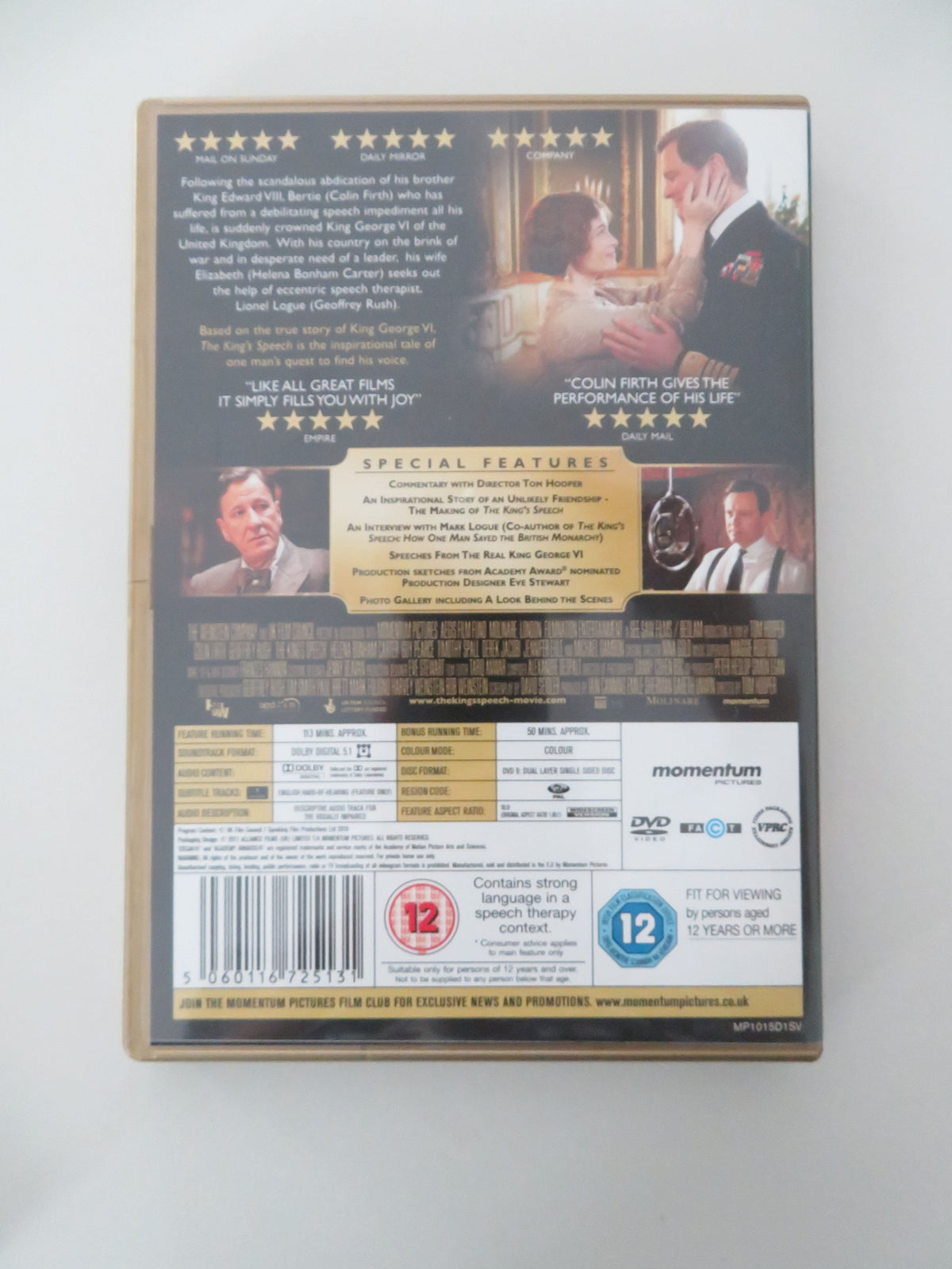 The King's Speech - B (DVD) Colin Firth Geoffrey Rush 2010 Region 2 Movie posters
