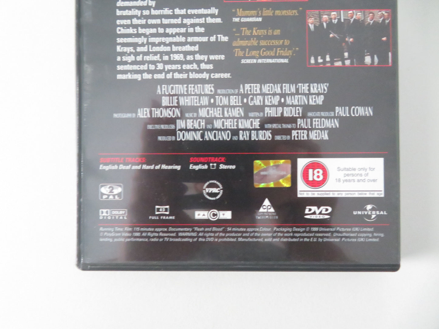 The Krays (DVD) Gary Kemp Martin Kemp Billie Whitelaw 1990 Region 2 Movie posters