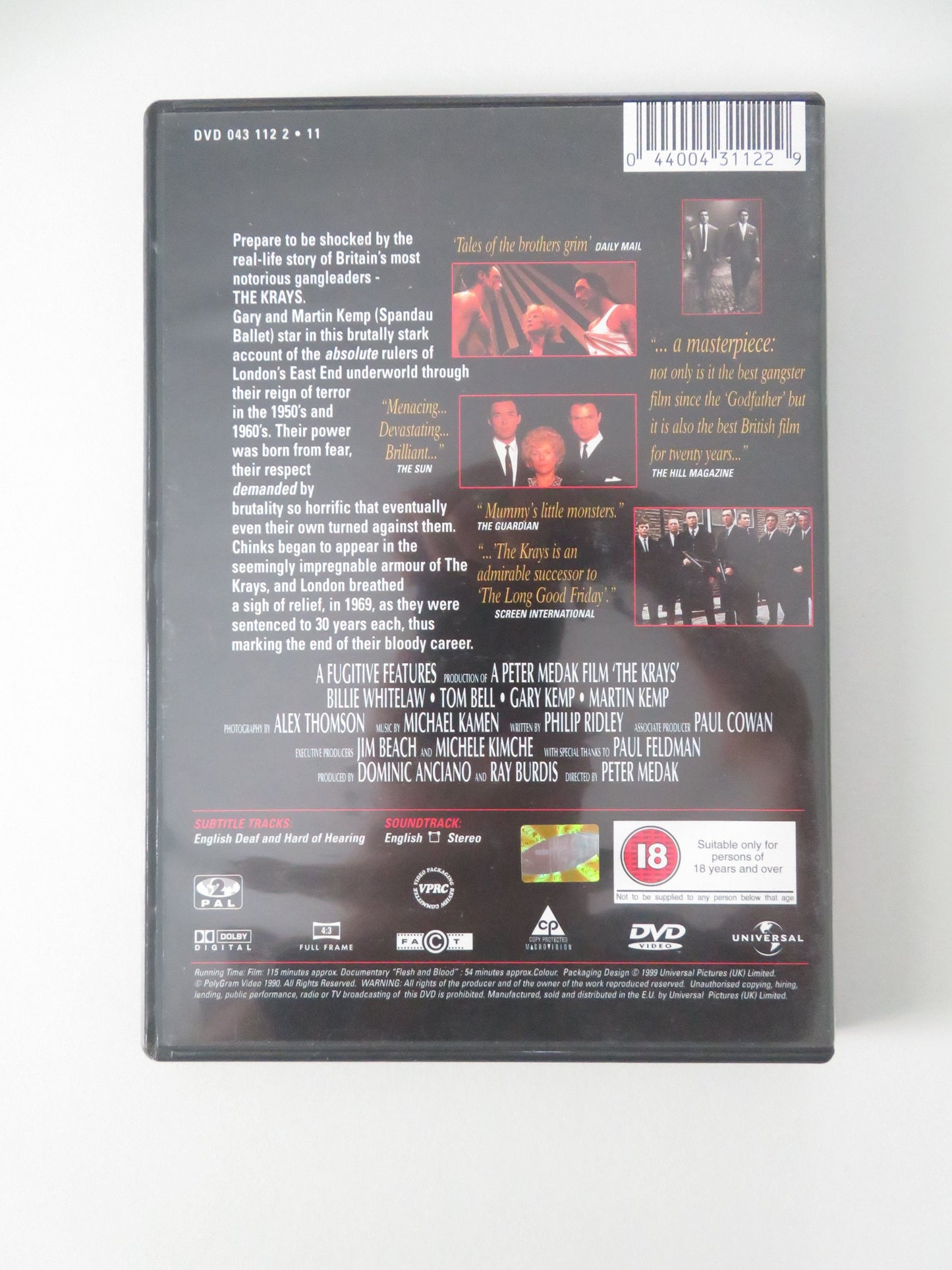 The Krays (DVD) Gary Kemp Martin Kemp Billie Whitelaw 1990 Region 2 Movie posters