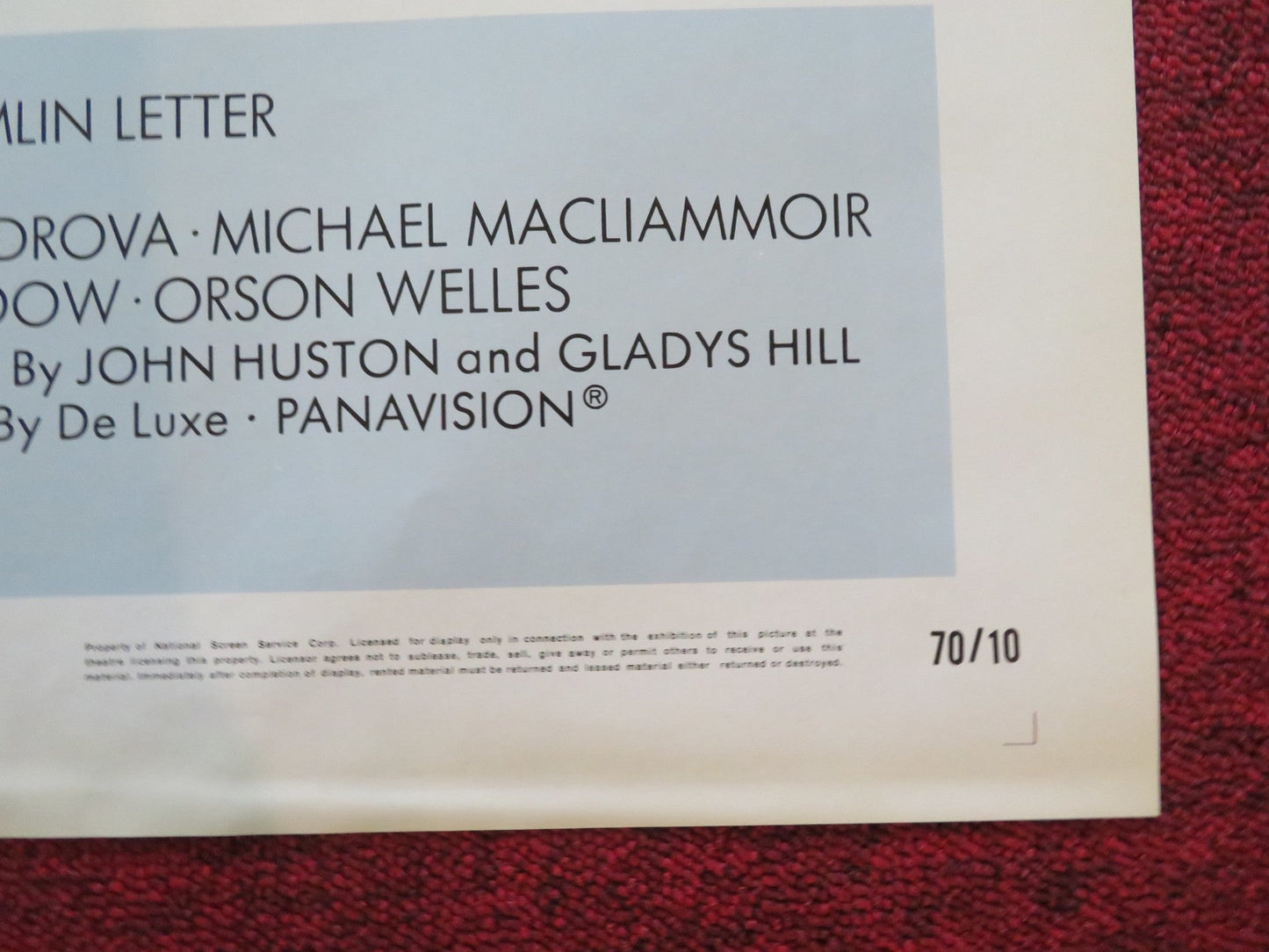 THE KREMLIN LETTER FOLDED US ONE SHEET POSTER BIBI ANDERSSON RICHARD BOONE 1970 Movie posters