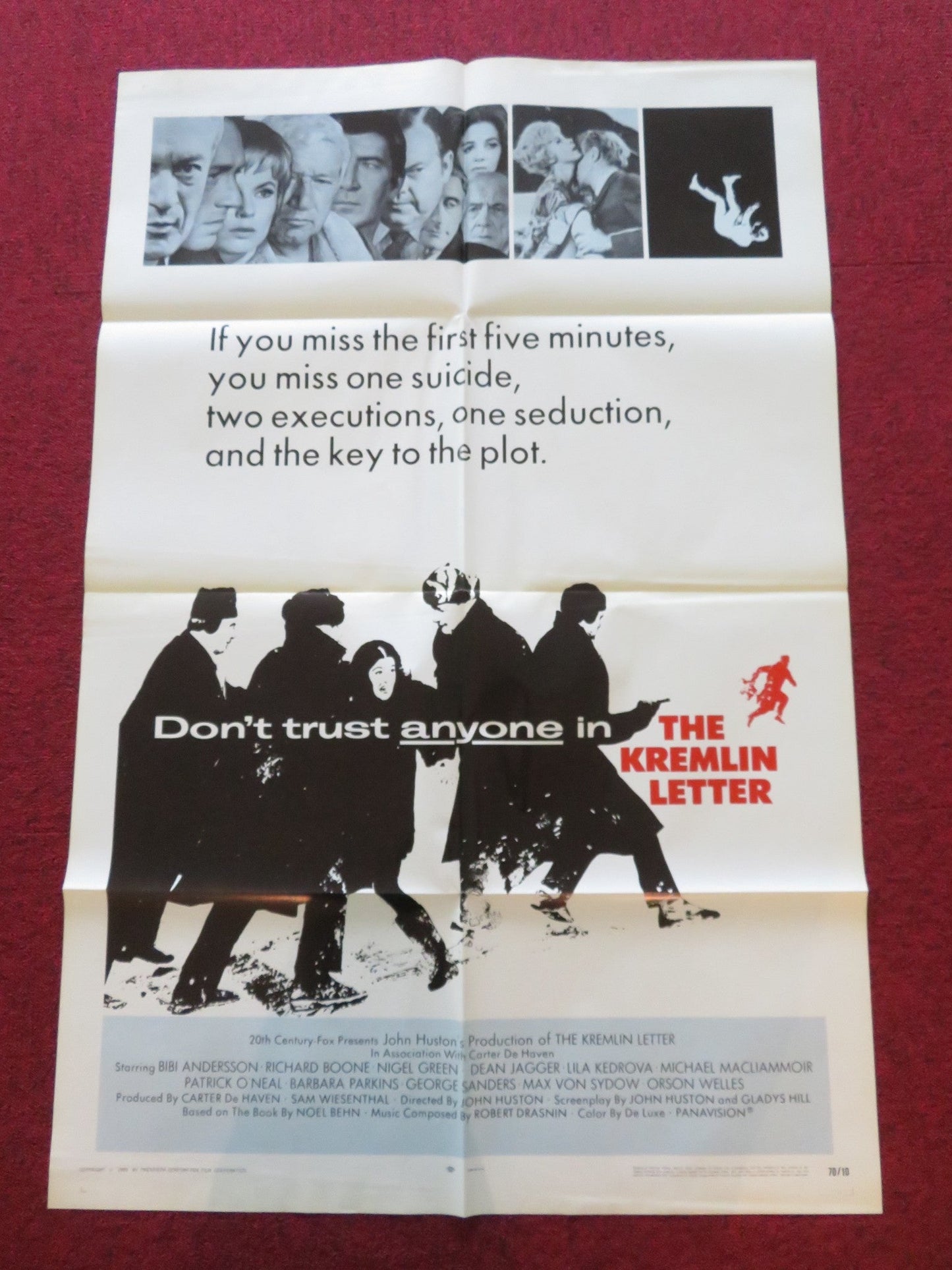THE KREMLIN LETTER FOLDED US ONE SHEET POSTER BIBI ANDERSSON RICHARD BOONE 1970 Movie posters