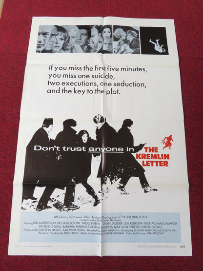 THE KREMLIN LETTER FOLDED US ONE SHEET POSTER BIBI ANDERSSON RICHARD BOONE 1970 Rendezvous Cinema Movie posters