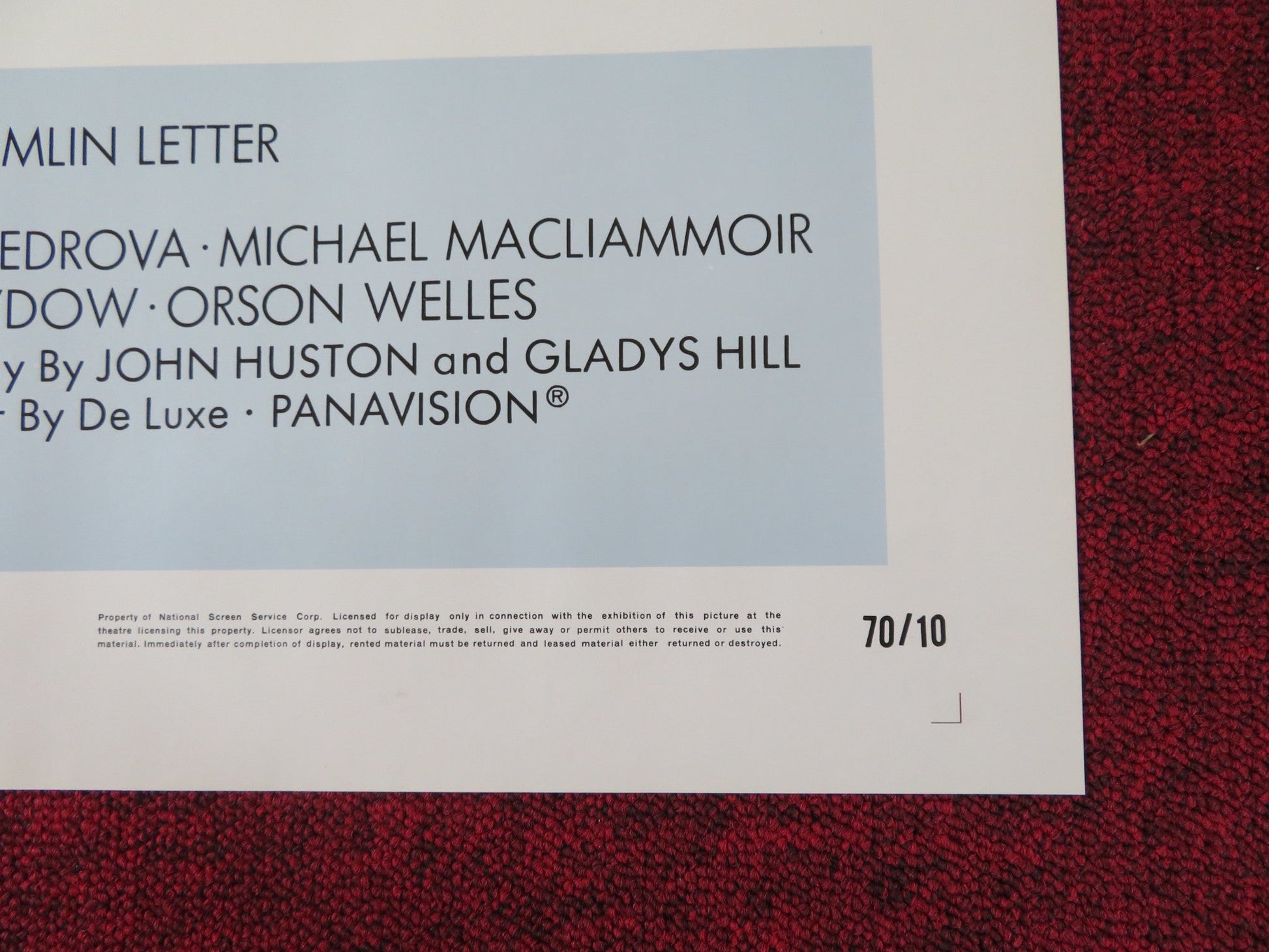 THE KREMLIN LETTER FOLDED US ONE SHEET POSTER BIBI ANDERSSON RICHARD BOONE 1970 Rendezvous Cinema Movie posters