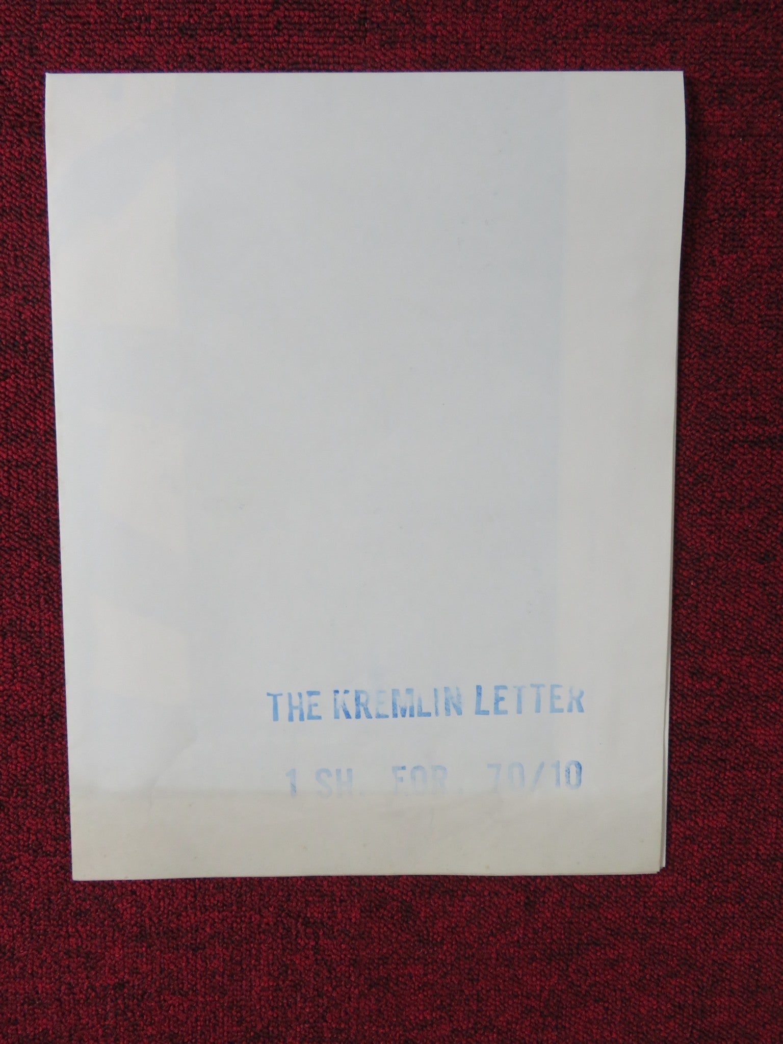 THE KREMLIN LETTER FOLDED US ONE SHEET POSTER BIBI ANDERSSON RICHARD BOONE 1970 Rendezvous Cinema Movie posters