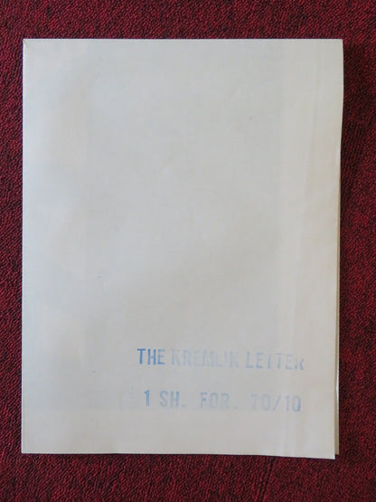 THE KREMLIN LETTER FOLDED US ONE SHEET POSTER BIBI ANDERSSON RICHARD BOONE 1970 Movie posters