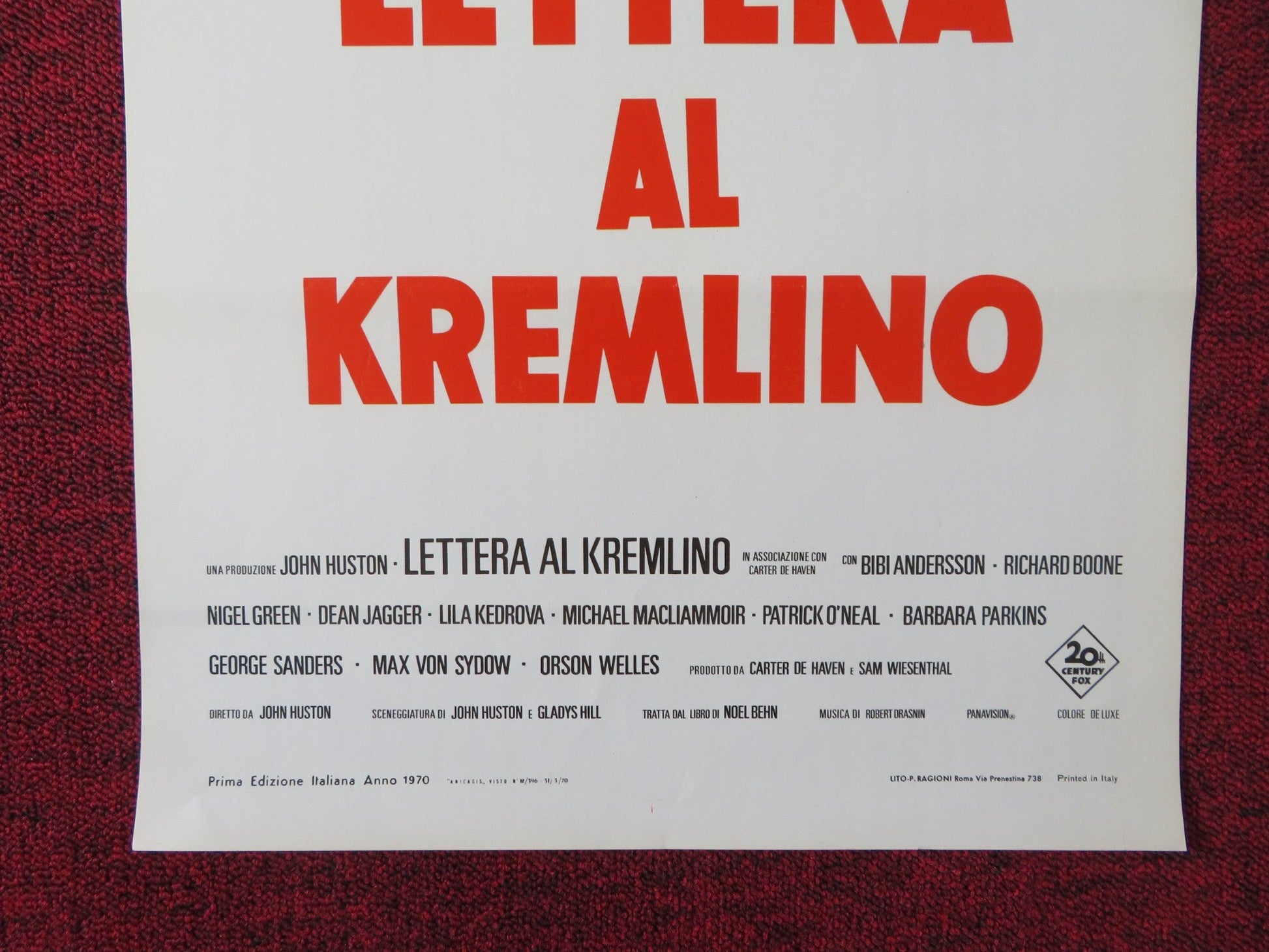 THE KREMLIN LETTER ITALIAN LOCANDINA POSTER BIBI ANDERSSON RICHARD BOONE 1970 Rendezvous Cinema Movie posters