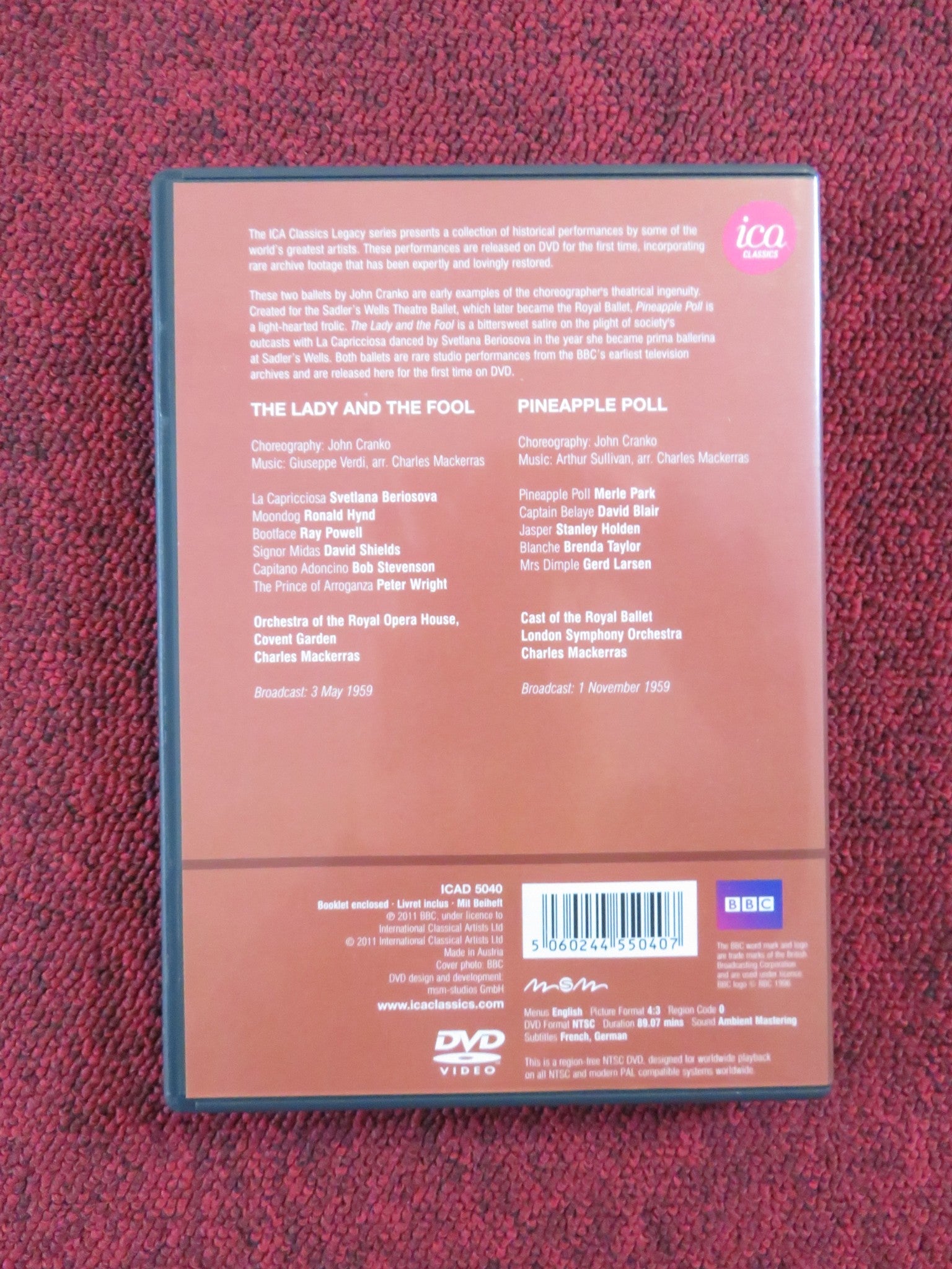 THE LADY AND THE FOOL (DVD) BBC JOHN CRANKO SVETLANA BERIOSOVA 1959 REGION 0 Rendezvous Cinema Movie posters