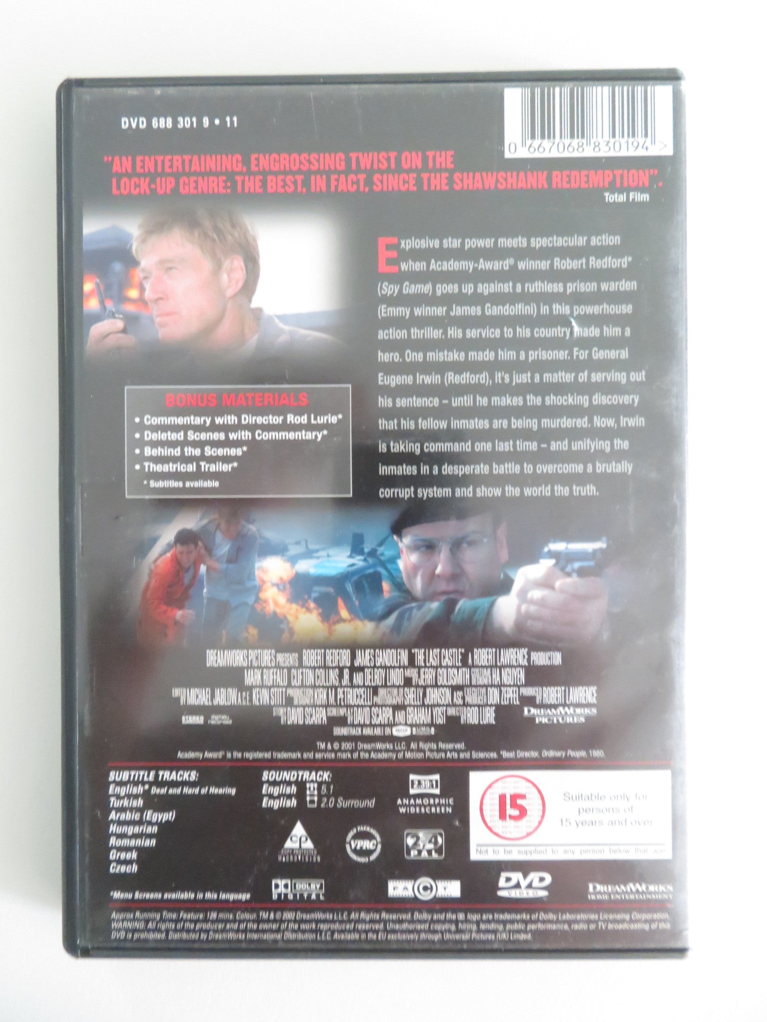THE LAST CASTLE (DVD) ROBERT REDFORD JAMES GANDOLFINI 2001 REGION 2,4 Movie posters