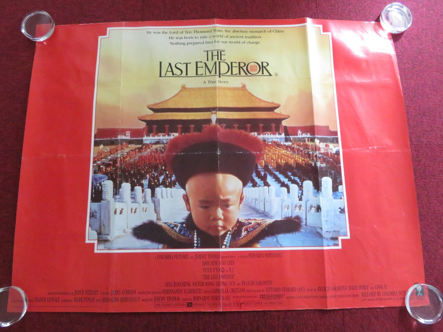 THE LAST EMPEROR UK QUAD ROLLED POSTER JOHN LONE JOAN CHEN 1987 Rendezvous Cinema Movie posters