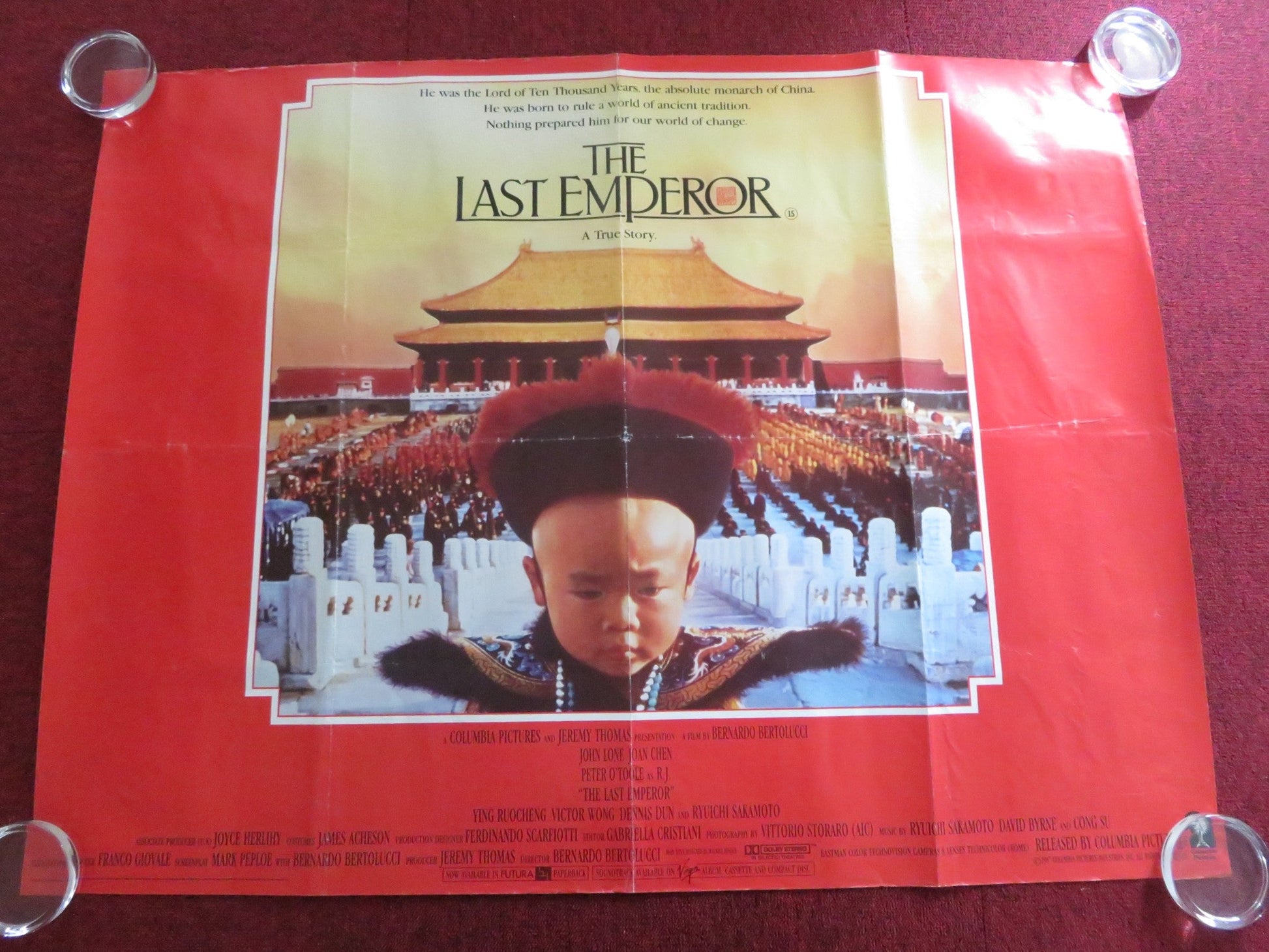THE LAST EMPEROR UK QUAD ROLLED POSTER JOHN LONE JOAN CHEN 1987 Rendezvous Cinema Movie posters